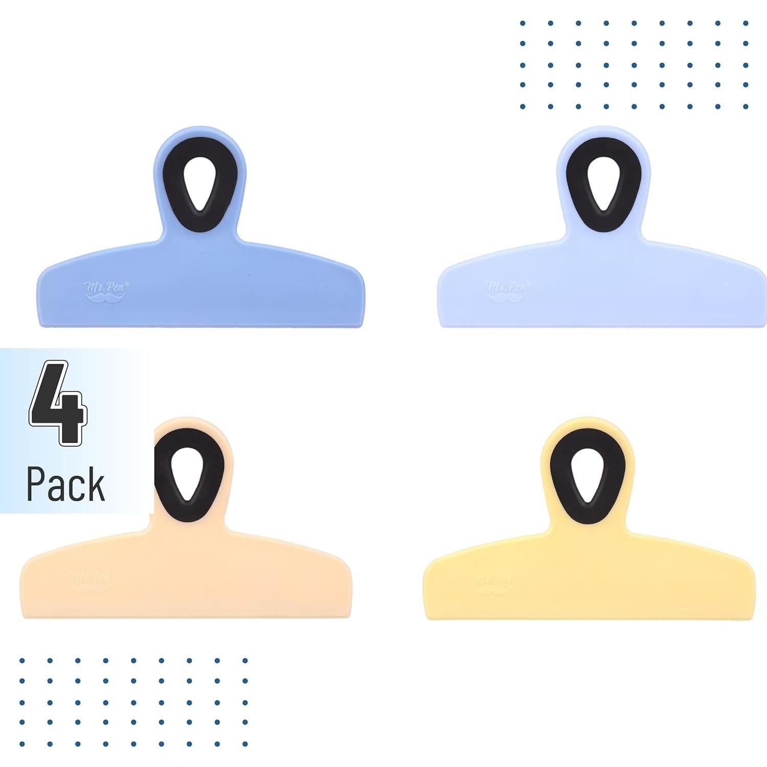 Clips Magnéticos para Bolsas Mr. Pen, Paquete de 4, 12.7 cm, Alta Resistencia
