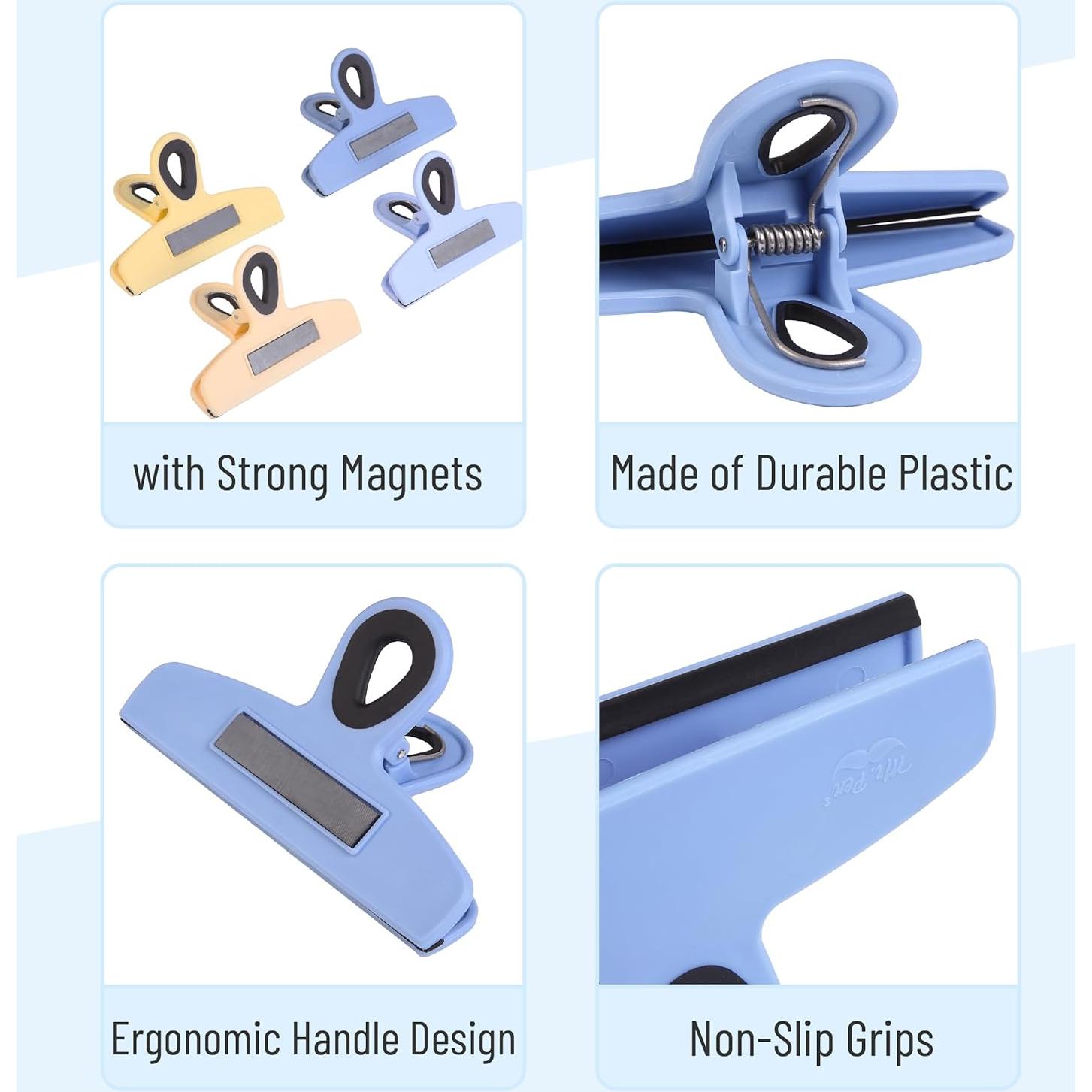 Clips Magnéticos para Bolsas Mr. Pen, Paquete de 4, 12.7 cm, Alta Resistencia