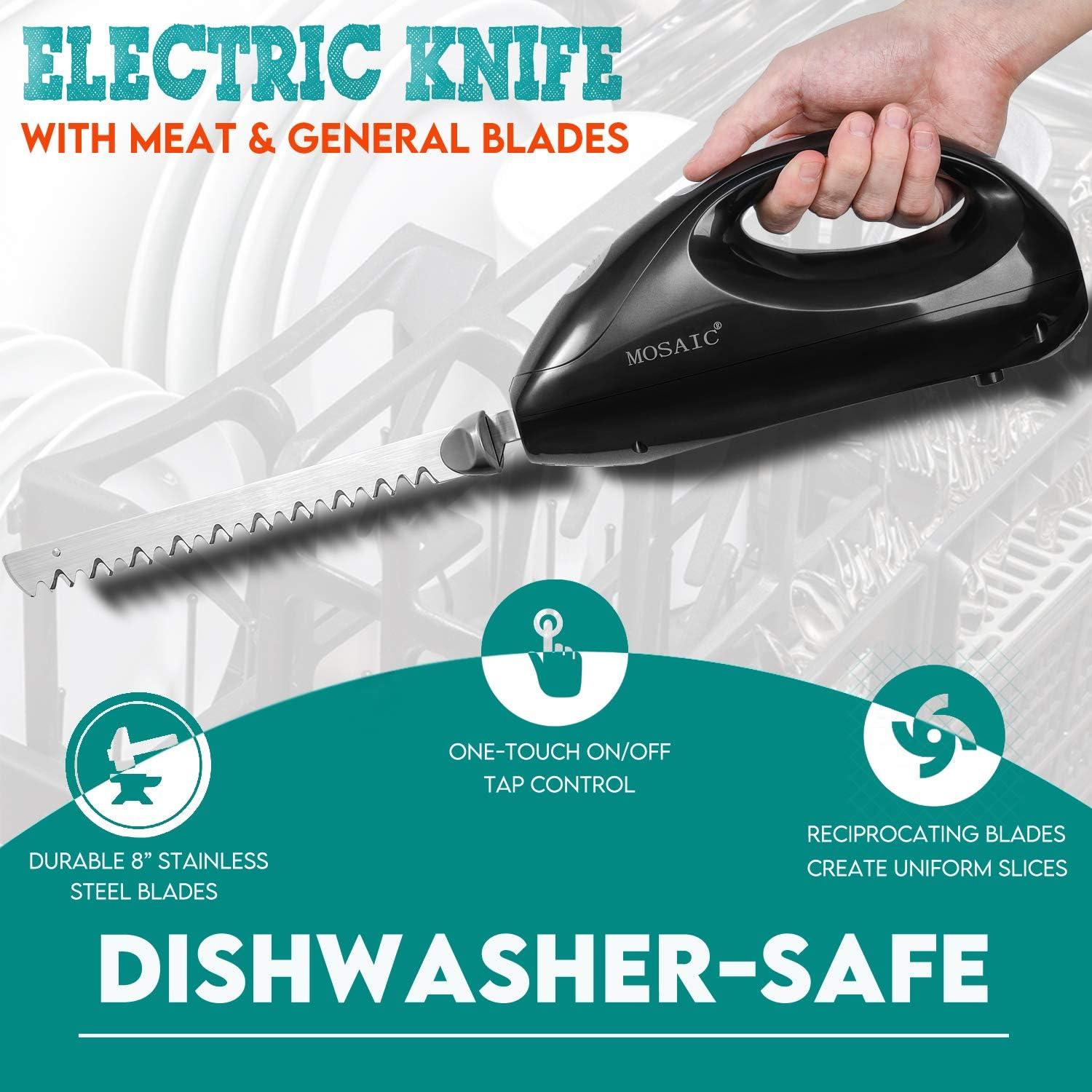 Cuchillo Eléctrico MOSAIC HM-29 con 2 Cuchillas Serradas 20.32 cm