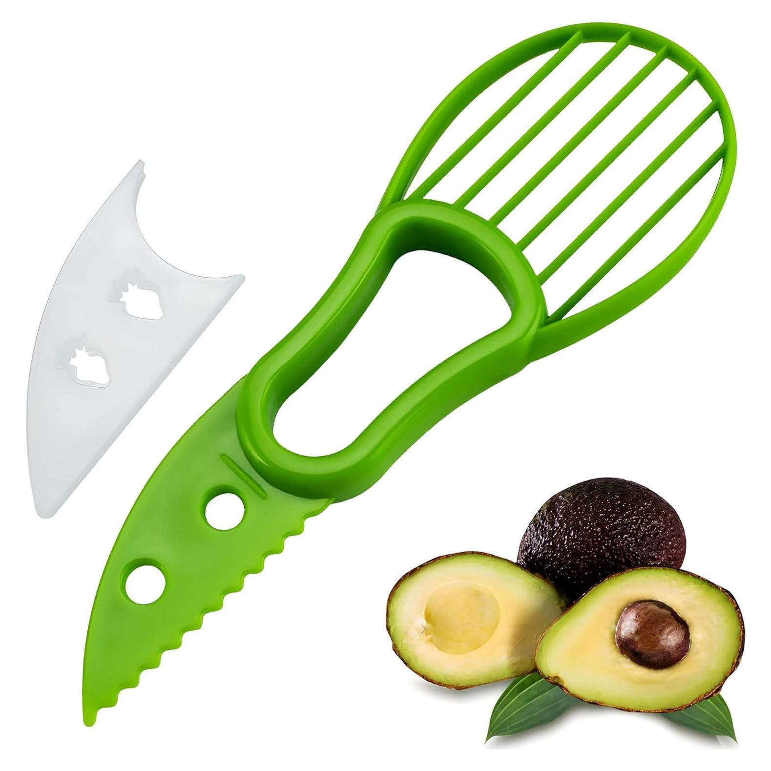Cortador de Aguacate 3 en 1 SoKalChw Verde - Herramienta Multifuncional