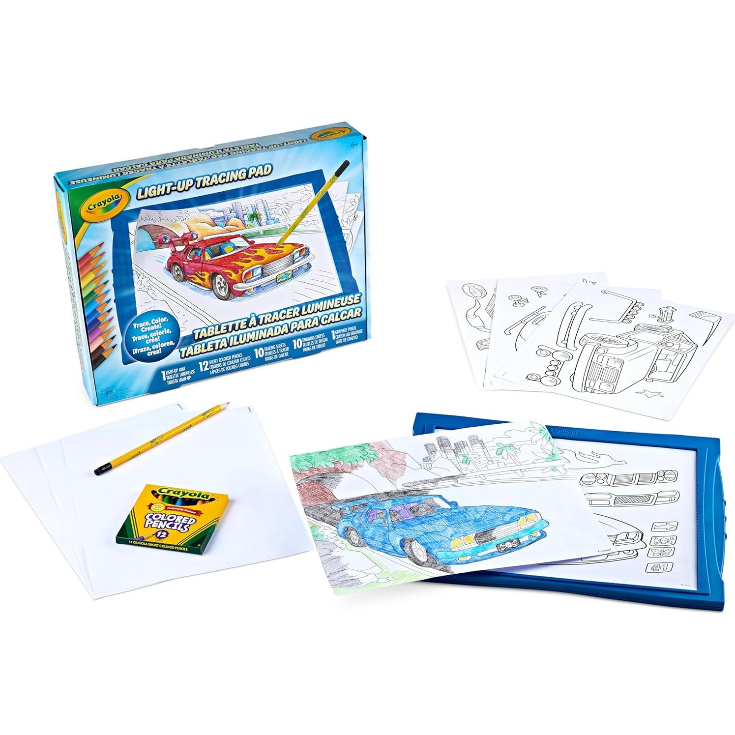 Tableta de Trazado Iluminada Crayola - Azul, 34 Piezas