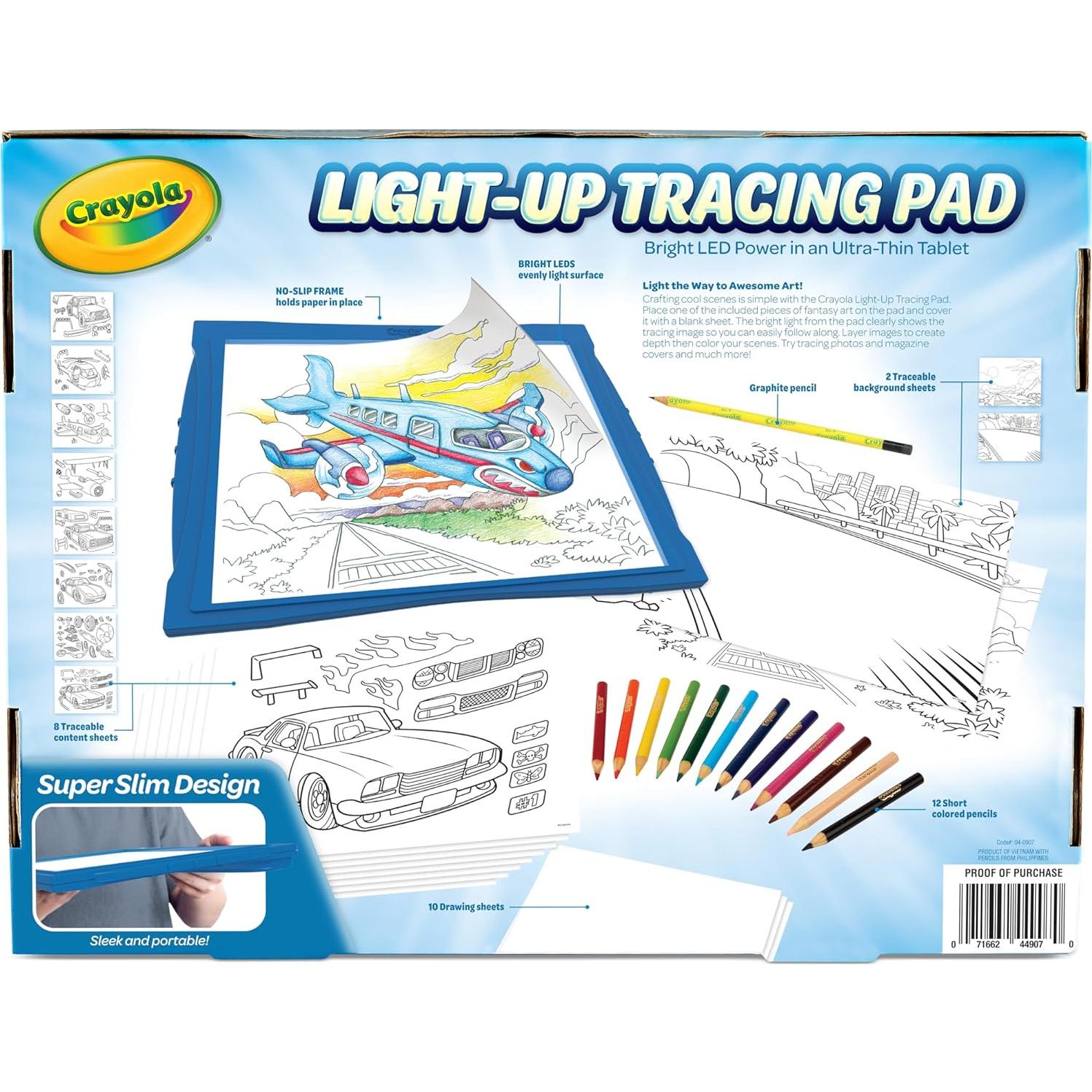 Tableta de Trazado Iluminada Crayola - Azul, 34 Piezas