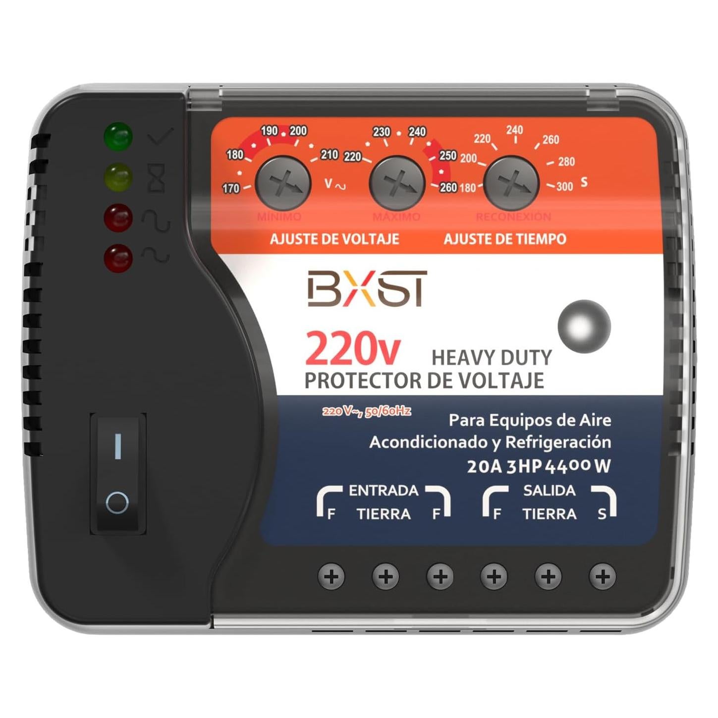 Protector de Voltaje BXST 20A 220V para Refrigerador y A/C