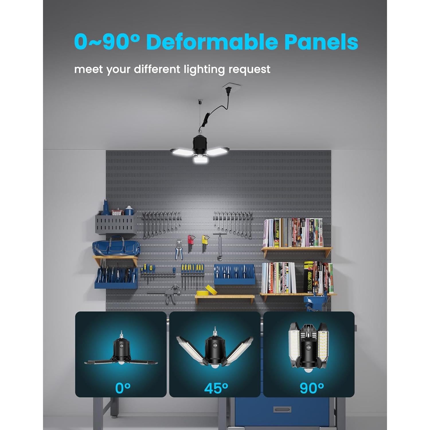 Luz de Garaje LED Kryoza 80W 8000LM con Sensor de Movimiento