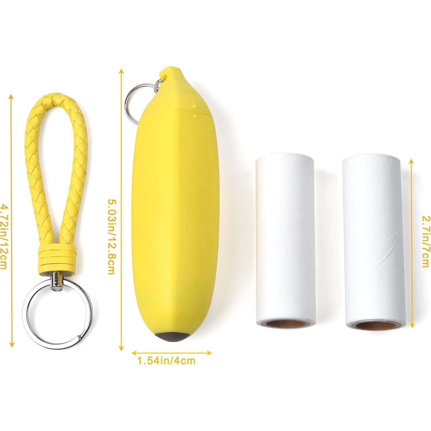 Rodillo Quitapelusas Portátil Astfys - Amarillo, 13x4cm