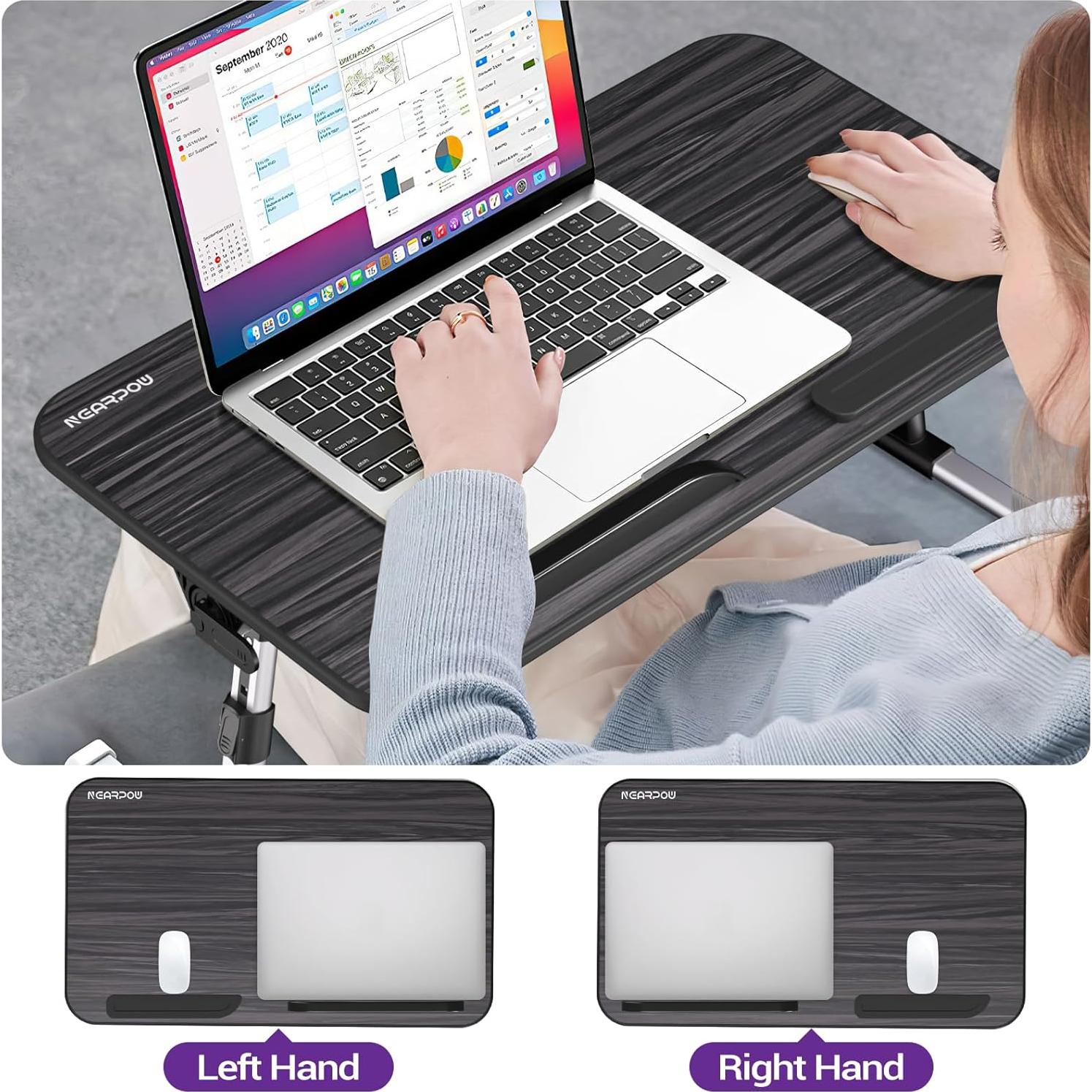 Mesa de bandeja para cama NEARPOW ajustable negra 60x33 cm