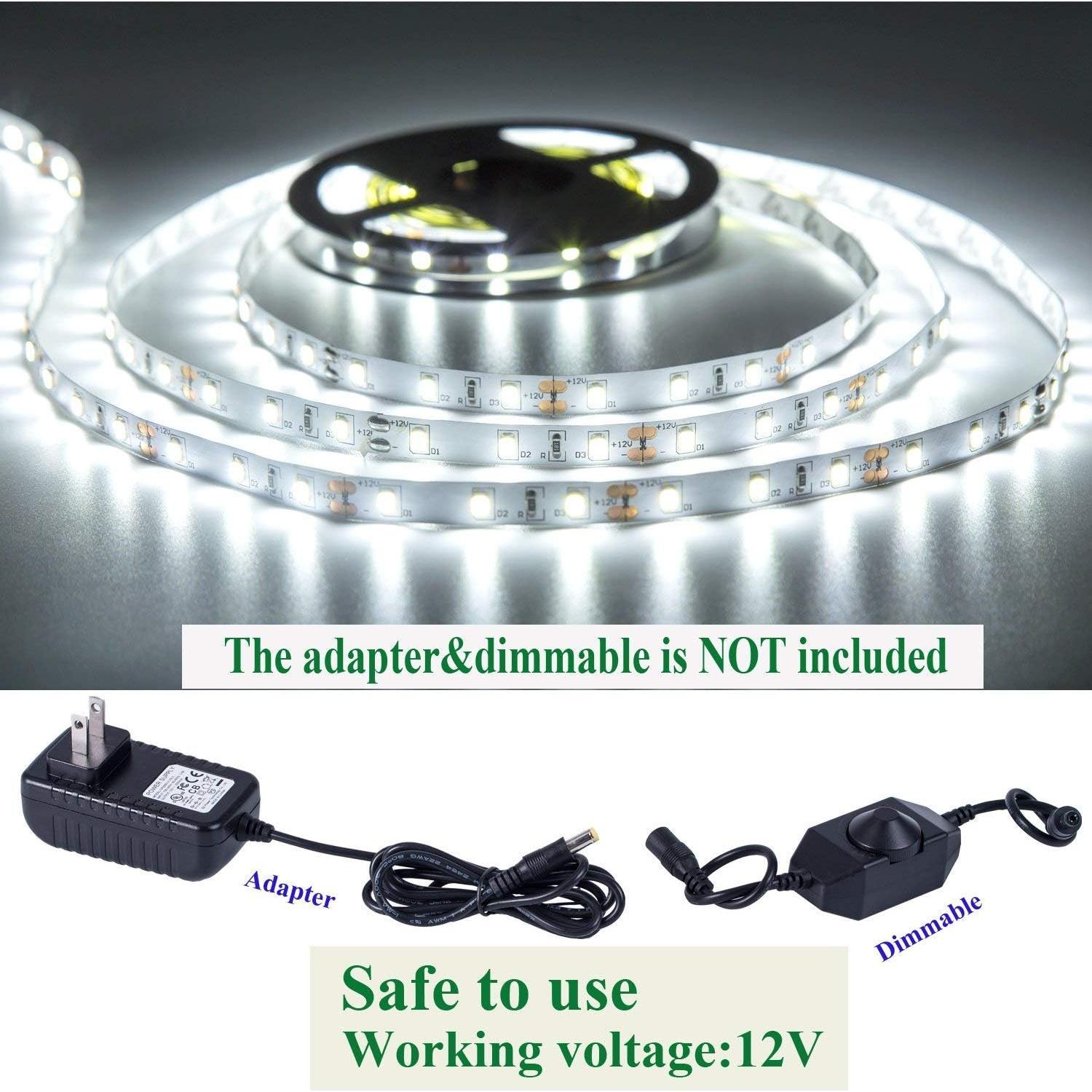 Tira LED 5m 300 LEDs Blanca Luz Diurna JUNWEN 12V