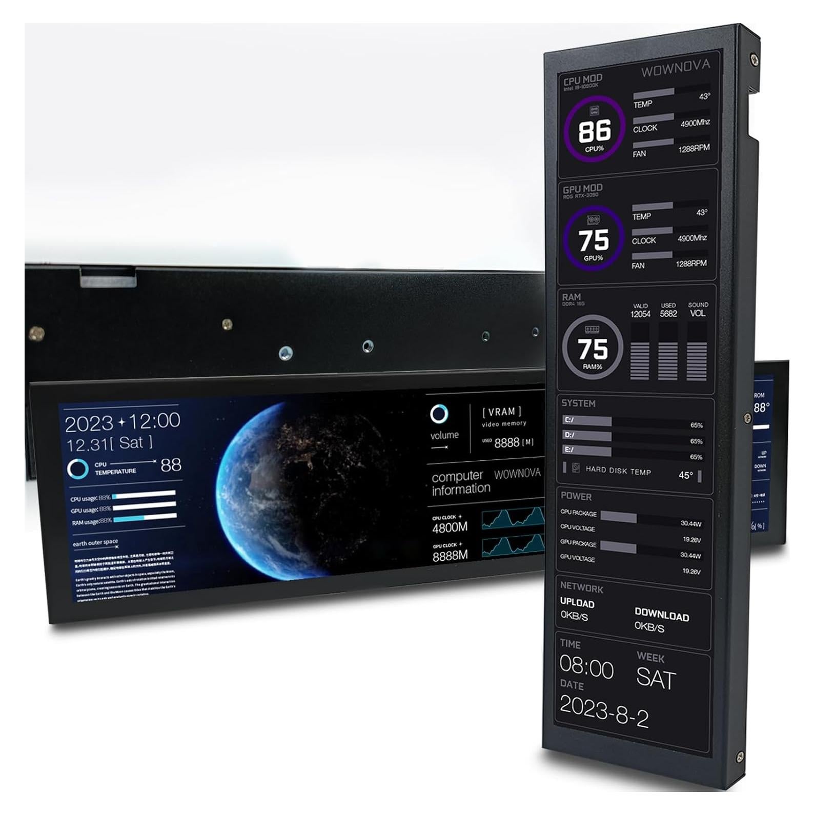 Monitor de Temperatura WOWNOVA 8.8" USB-C Pantalla Secundaria