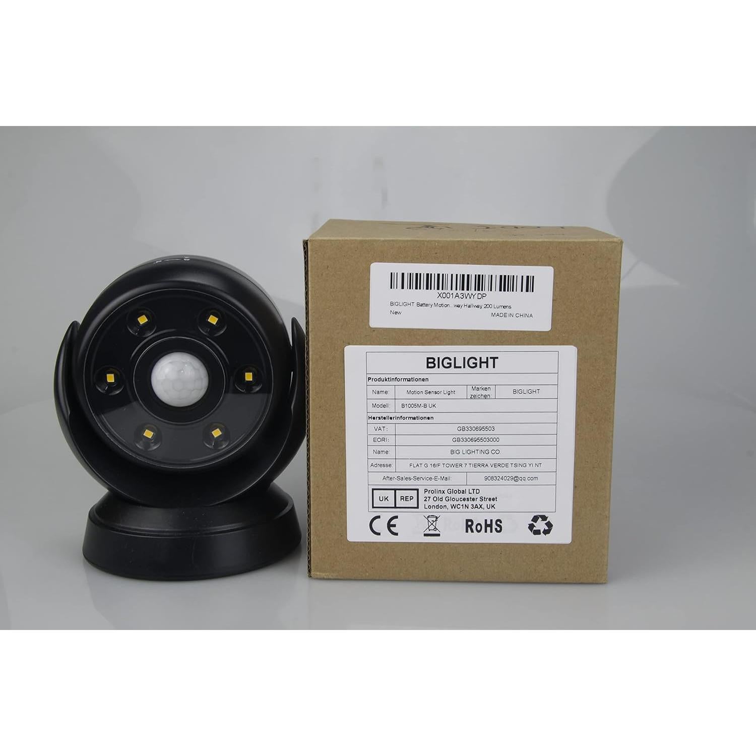 Luz de Sensor de Movimiento BIGLIGHT LED Inalámbrica 200 Lúmenes