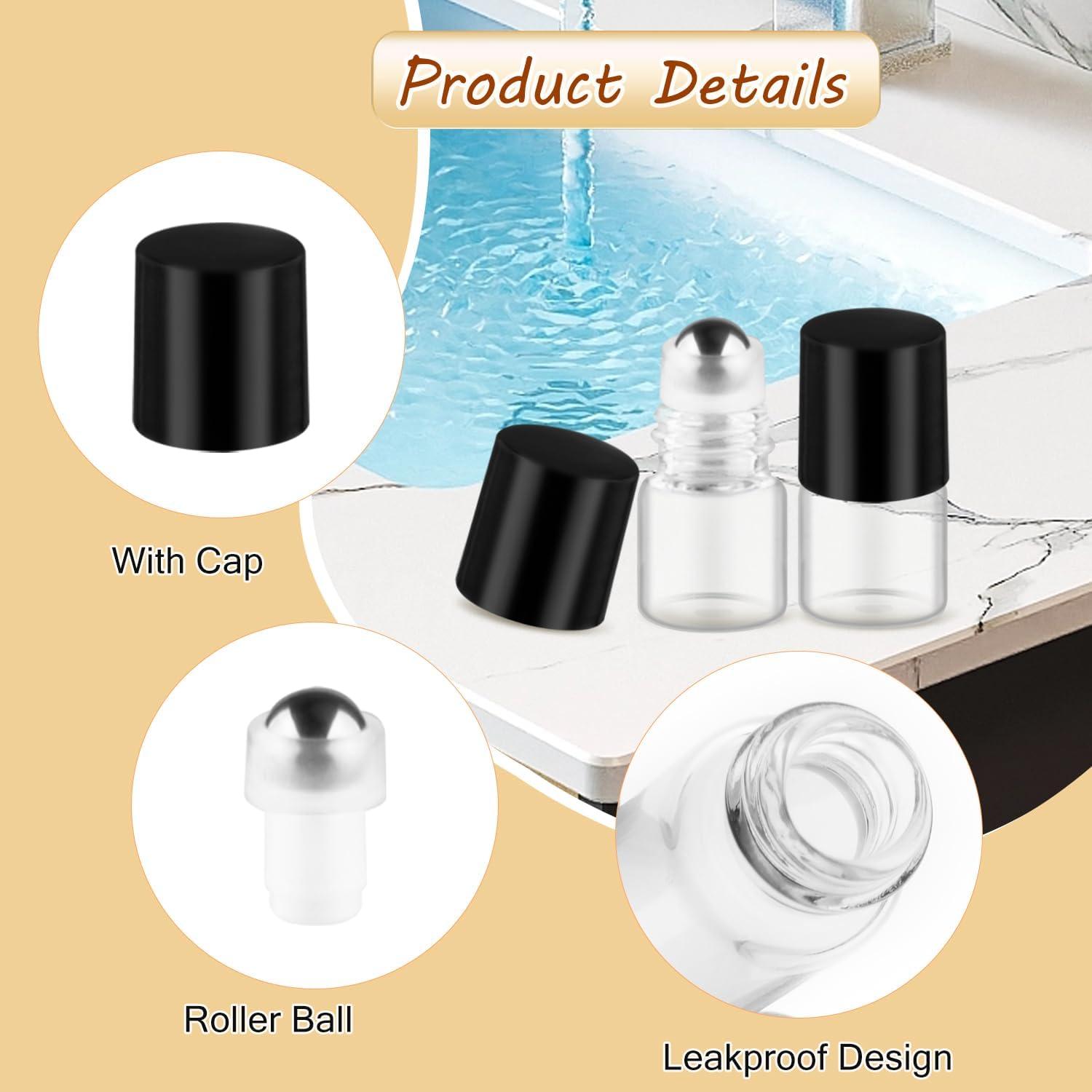 Cositina 100 Botellas de Aceites Esenciales 1ml Vidrio Rodante