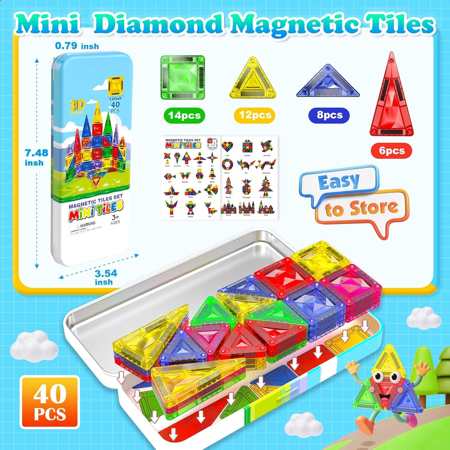 Set de Azulejos Magnéticos Textura Diamante Magnetopia 40 PCS