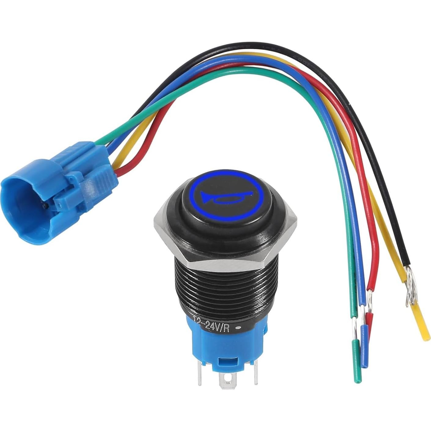 Interruptor de Botón Momentáneo 12V UMLIFE 2PCS 16mm Azul