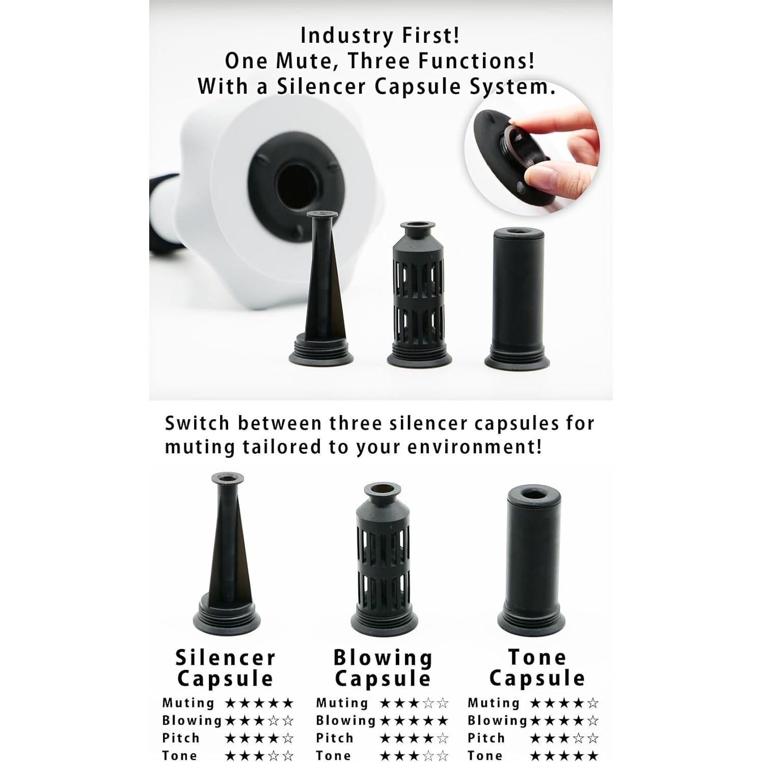 Silenciador QooMute para Trompeta Tenor 3-en-1 Gris Ceniza