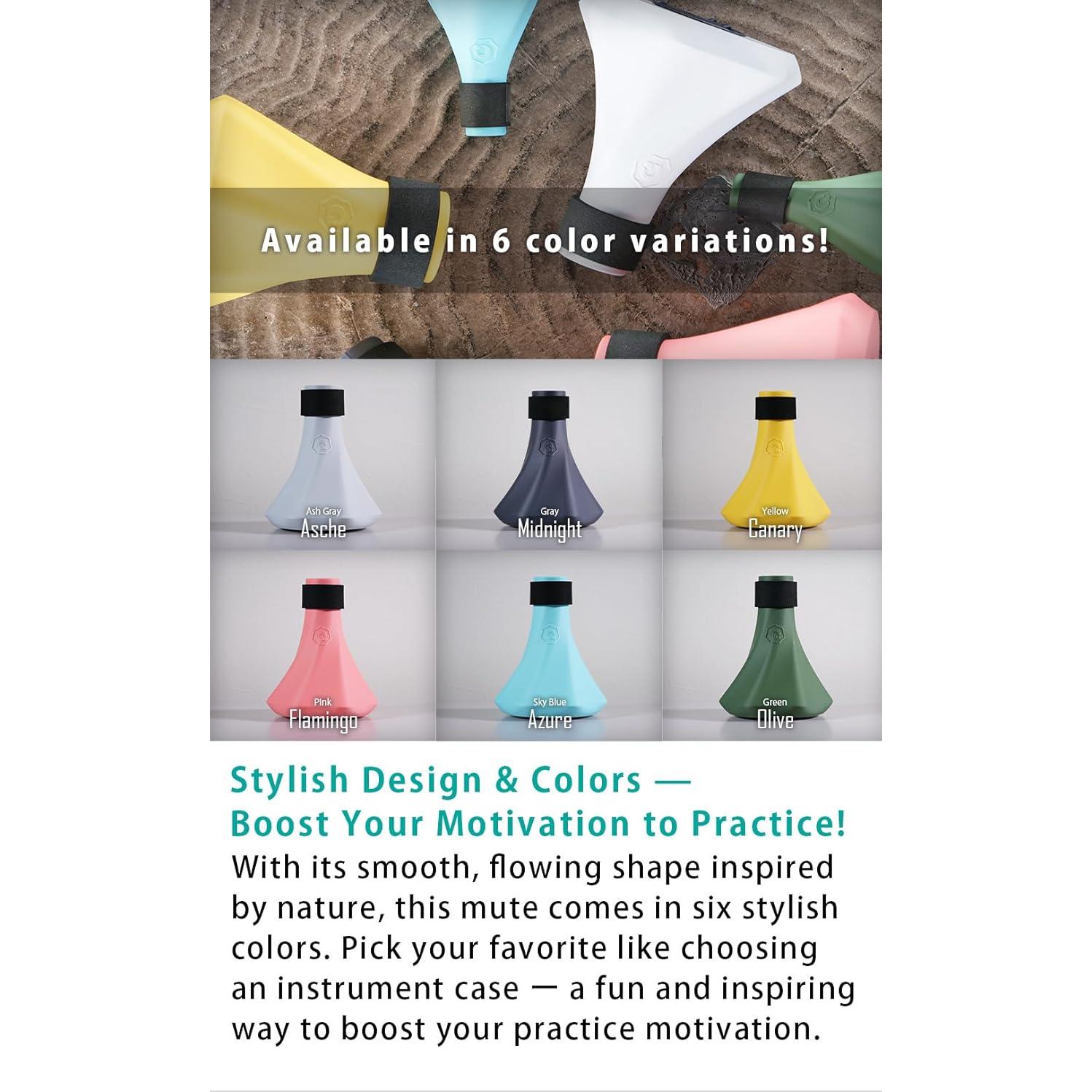 Silenciador QooMute para Trompeta Tenor 3-en-1 Gris Ceniza