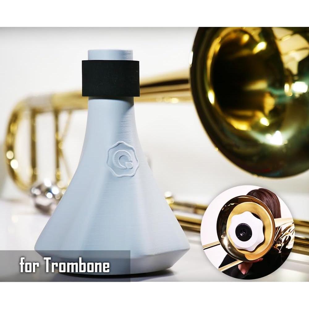 Silenciador QooMute para Trompeta Tenor 3-en-1 Gris Ceniza