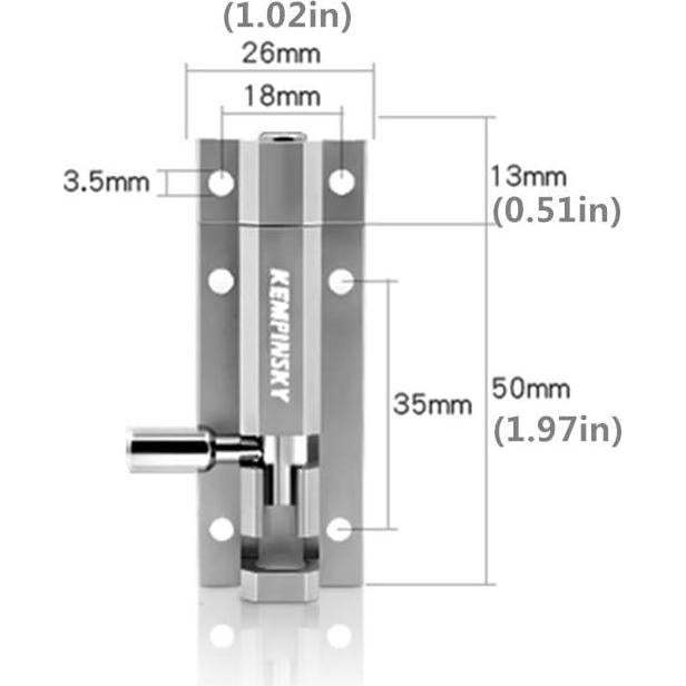 Perrotes de Aluminio Enertai 5 cm Color Níquel para Puertas