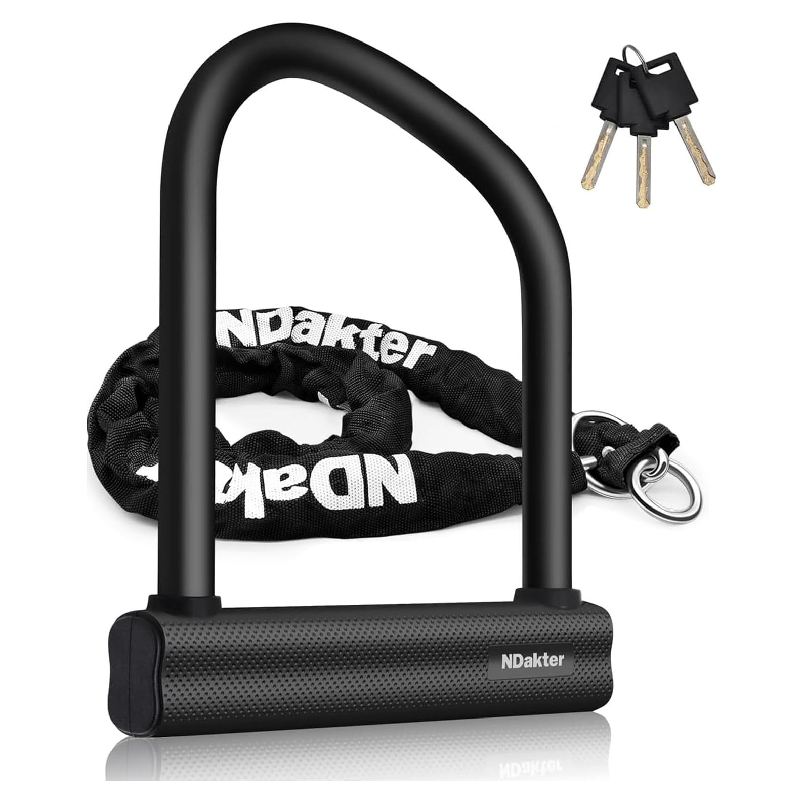 Candado en U NDakter 18mm + Cadena 120cm Antirrobo