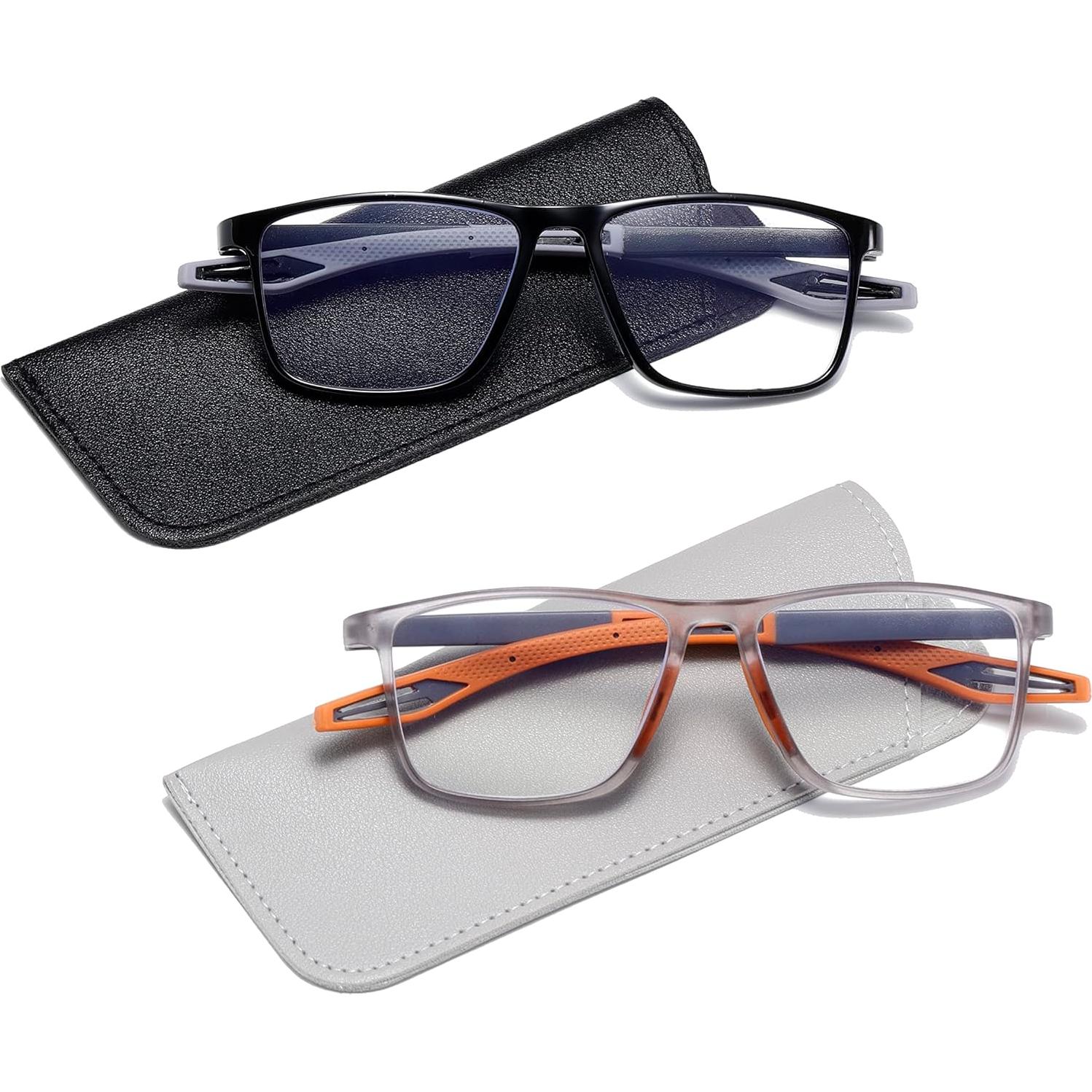 Gafas de Lectura Deportivas Hombres 2 Pares Anti Luz Azul