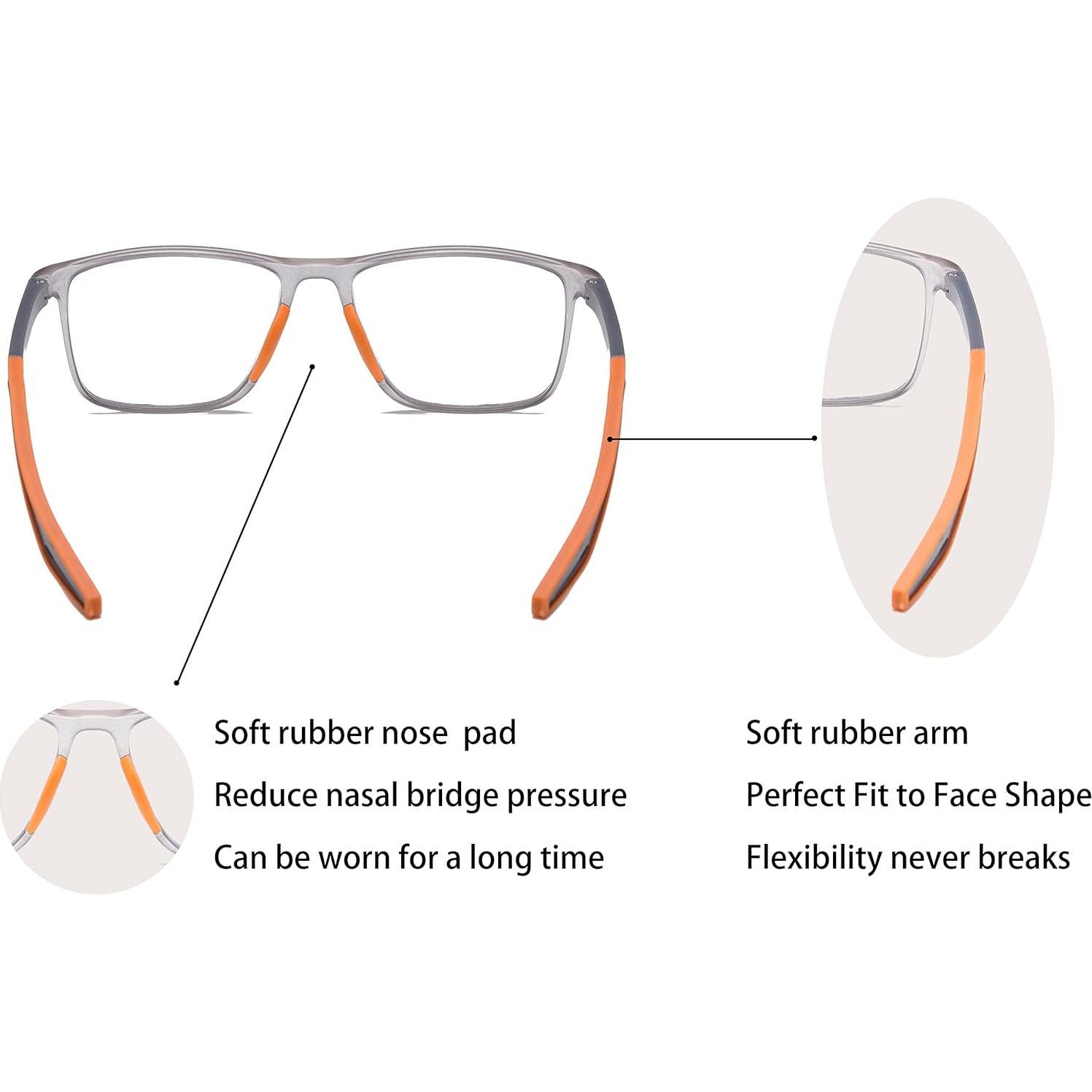 Gafas de Lectura Deportivas Hombres 2 Pares Anti Luz Azul