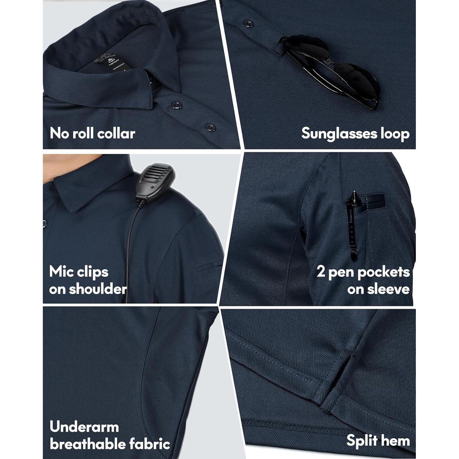 Camisa Polo Táctica Haimont Hombre UPF 50+ Azul Oscuro Manga Larga