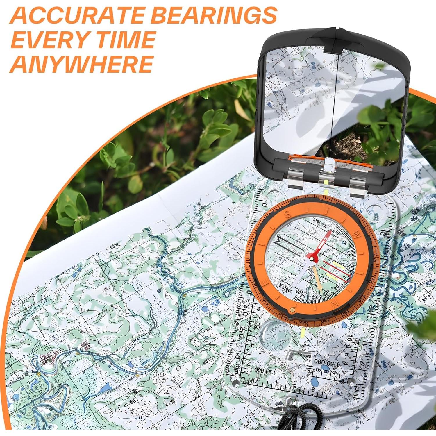 Brújula Sportneer para Senderismo y Camping, Ligera y Precisa