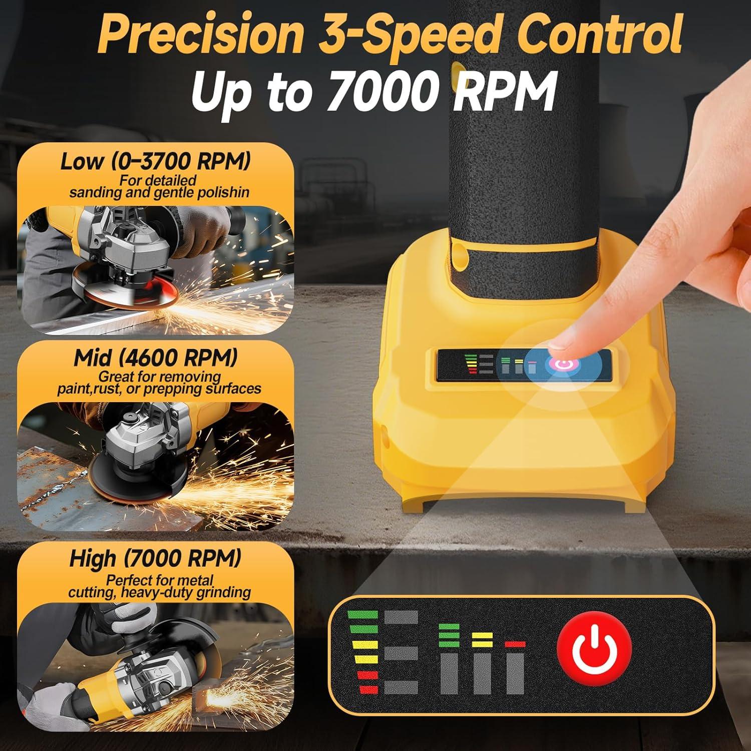 Amoladora Angular Inalámbrica Fledukten 20V 7000 RPM 4.5"