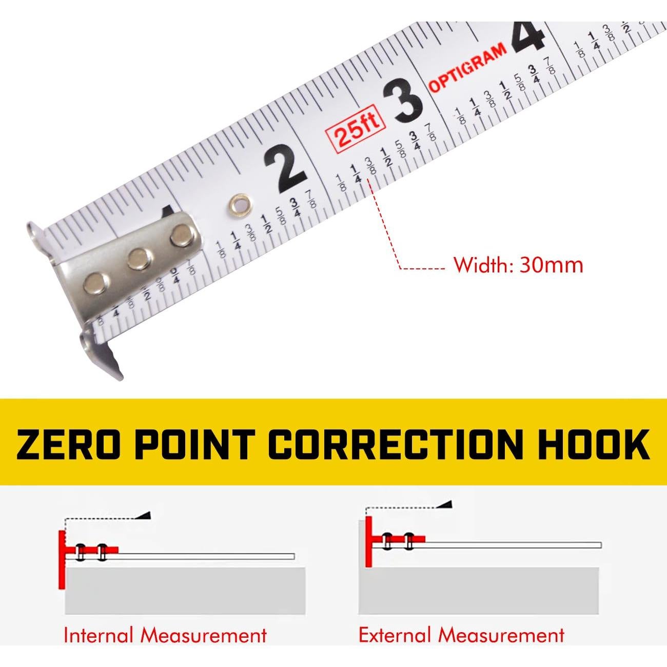 Cinta Métrica Retráctil Acero Inoxidable 7.5m Doble Lado