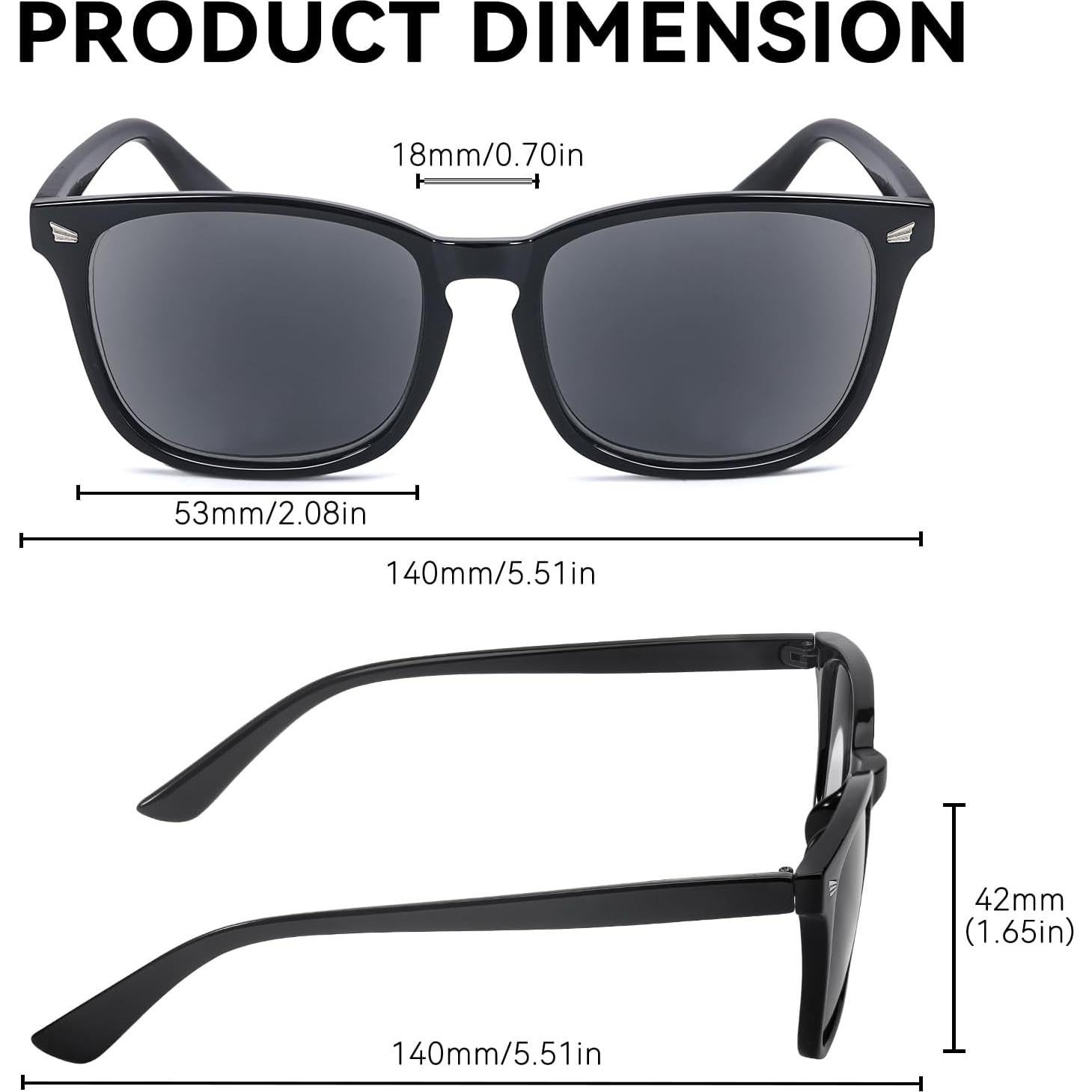 Gafas de lectura VIEWBETTER UV400 unisex marco negro +1.0 a +4.0