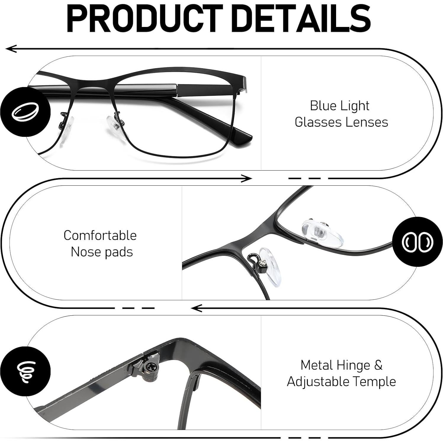 Gafas de lectura fotocromáticas PUBOWT con bloqueo luz azul
