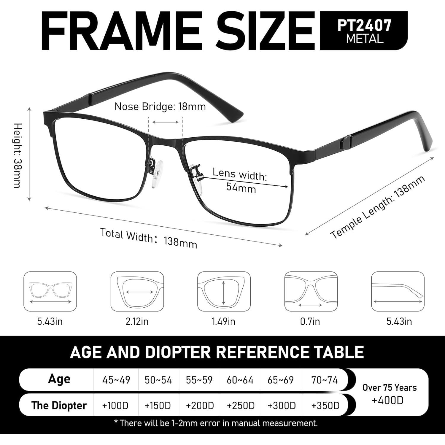 Gafas de lectura fotocromáticas PUBOWT con bloqueo luz azul