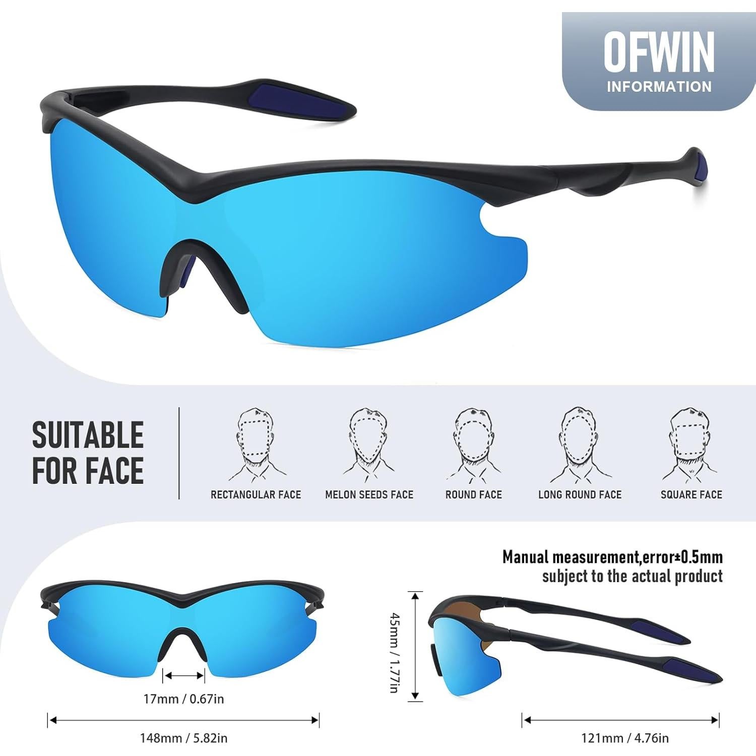 Gafas de sol deportivas OFWIN polarizadas UV400 unisex