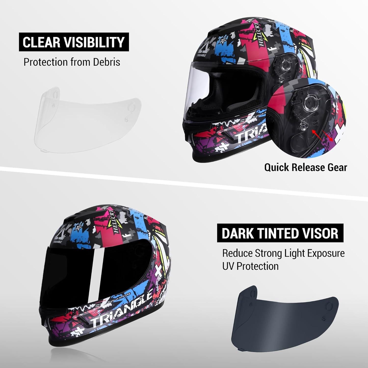 Casco Integral para Niños TRIANGLE Y002 Ligero con 2 Visores