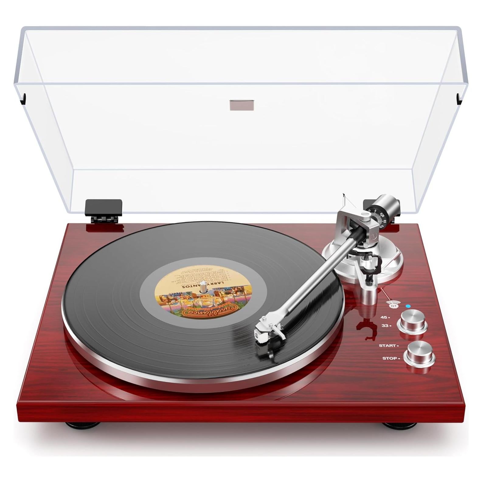 Tocadiscos de Correa DIGITNOW Rojo con Bluetooth y USB