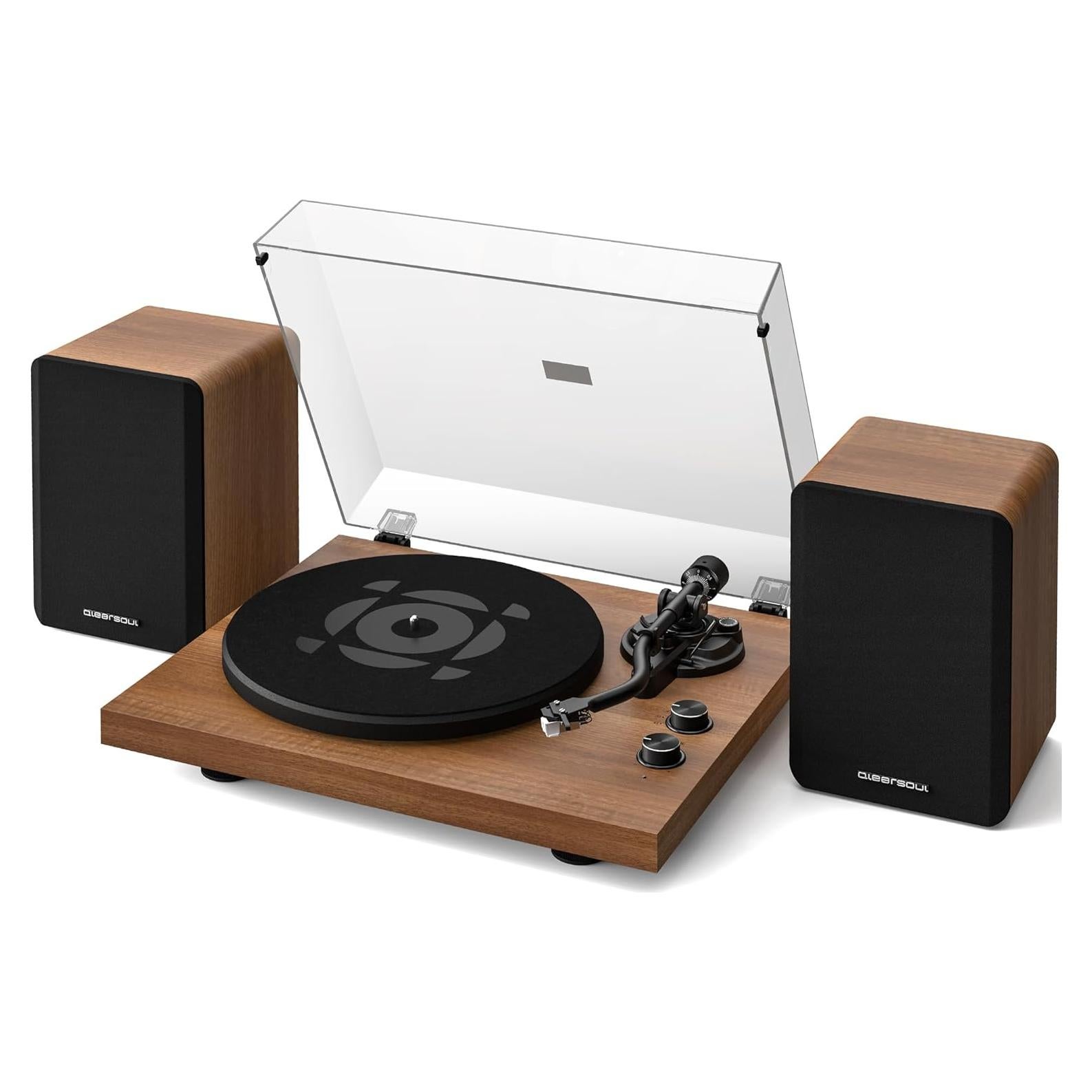 SoulBox S1 Tocadiscos Vinilo con Altavoces Estéreo - Nogal