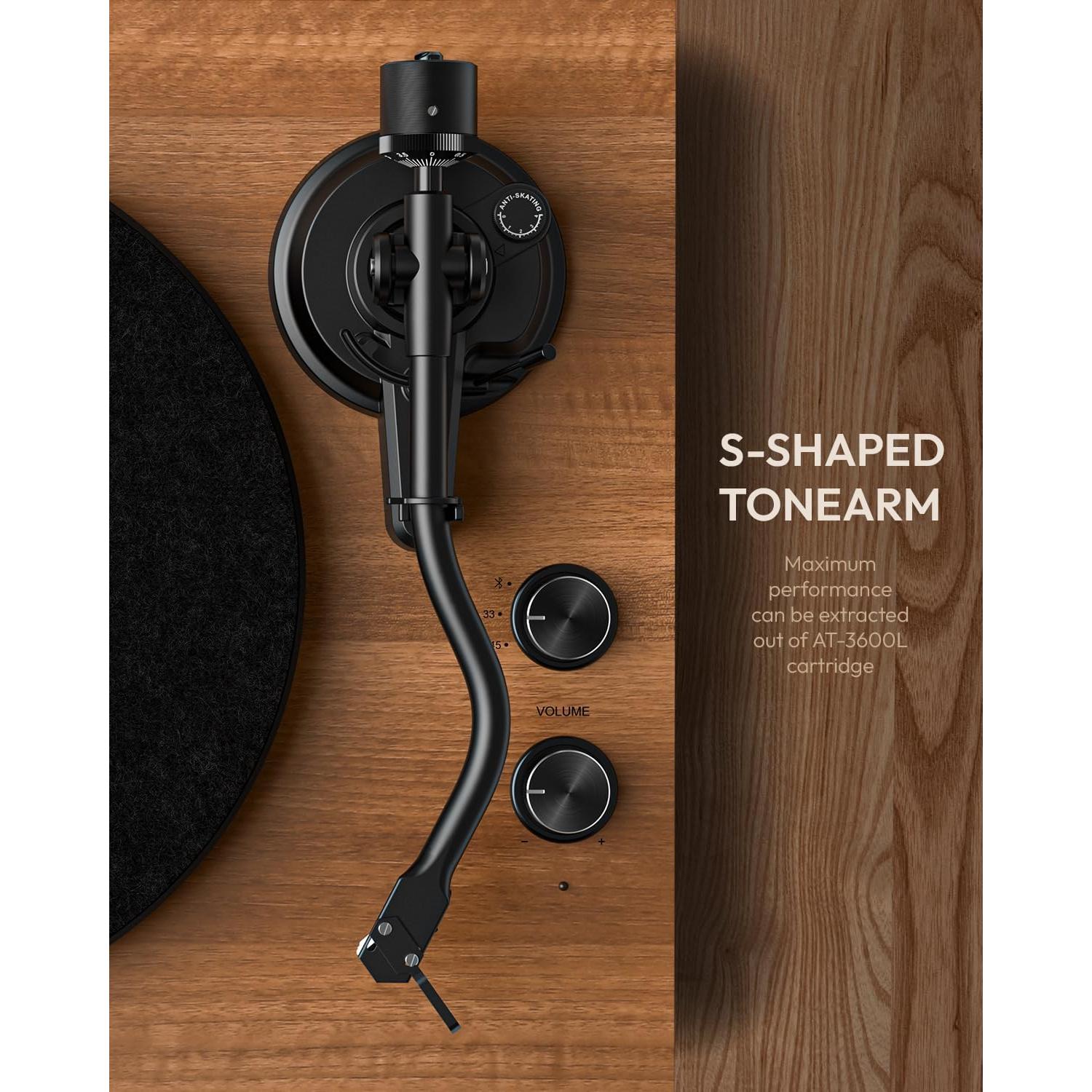 SoulBox S1 Tocadiscos Vinilo con Altavoces Estéreo - Nogal