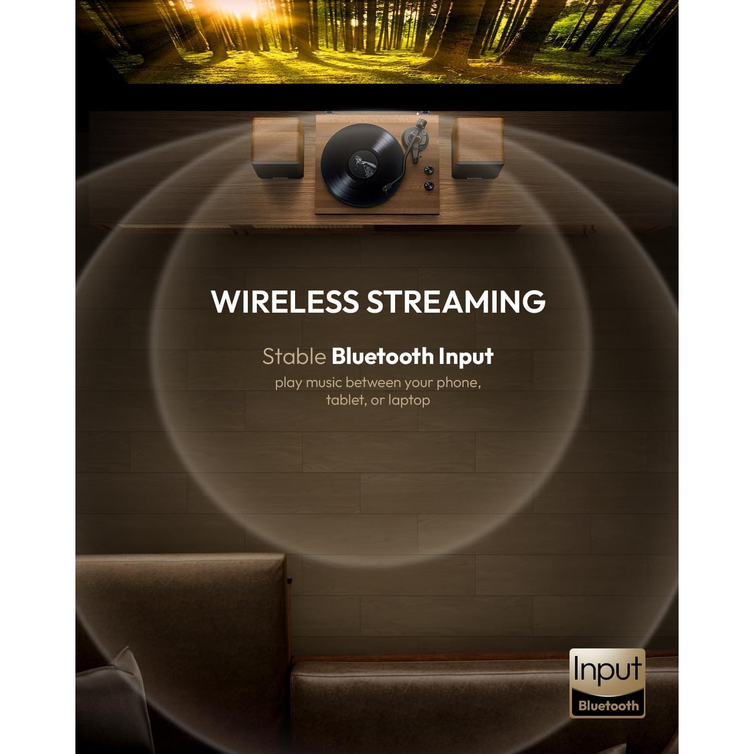 SoulBox S1 Tocadiscos Vinilo con Altavoces Estéreo - Nogal