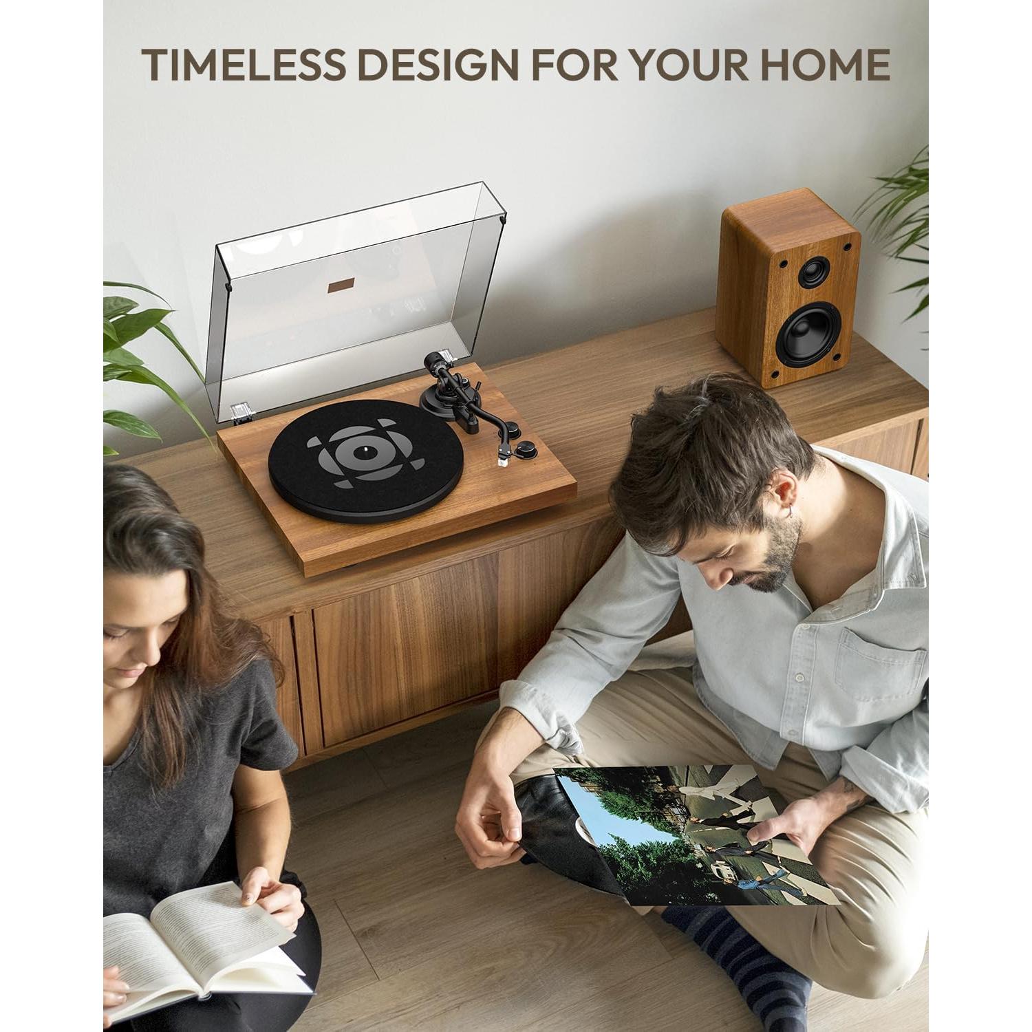 SoulBox S1 Tocadiscos Vinilo con Altavoces Estéreo - Nogal