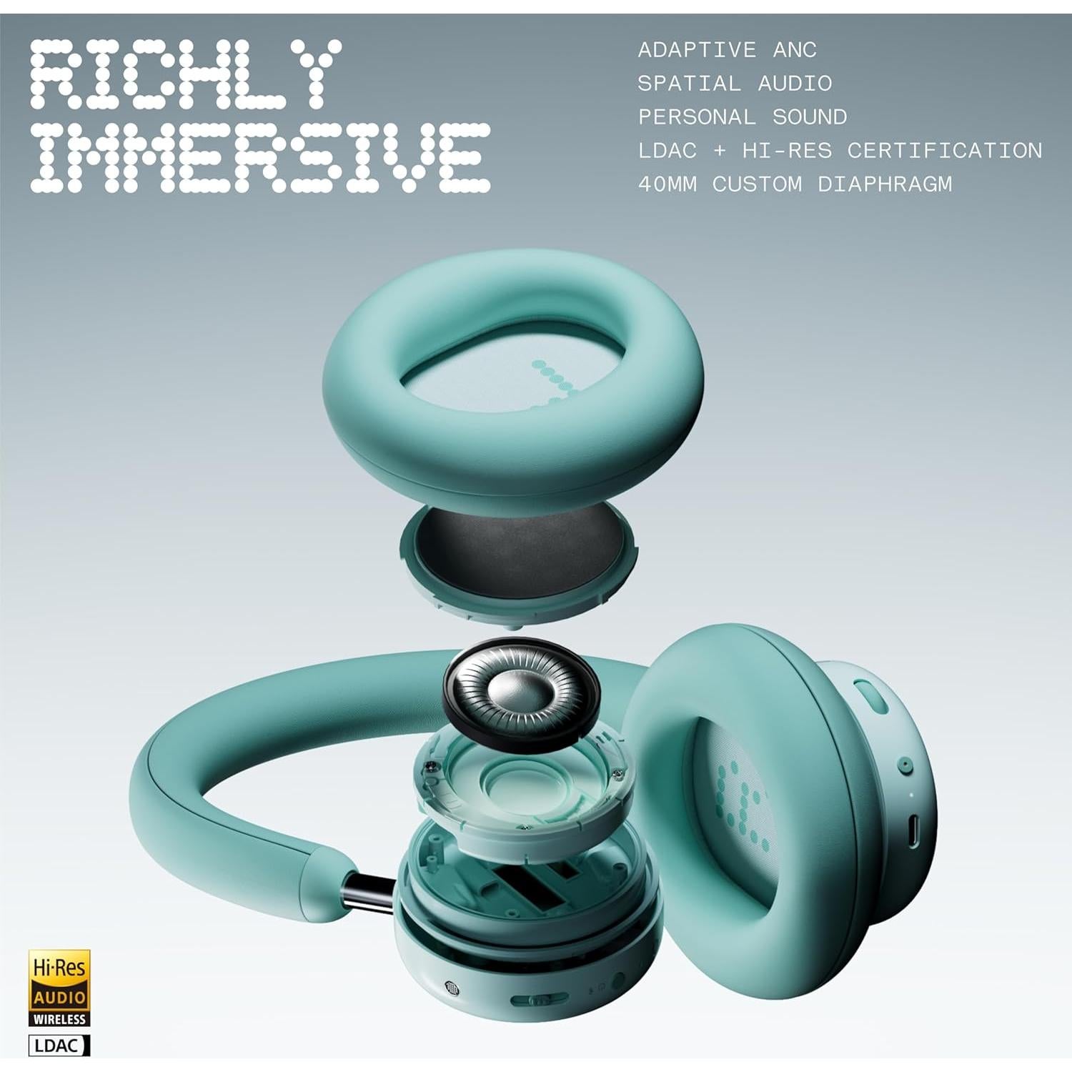 Auriculares Inalámbricos CMF Pro Bluetooth 5.4 ANC 50H Gris