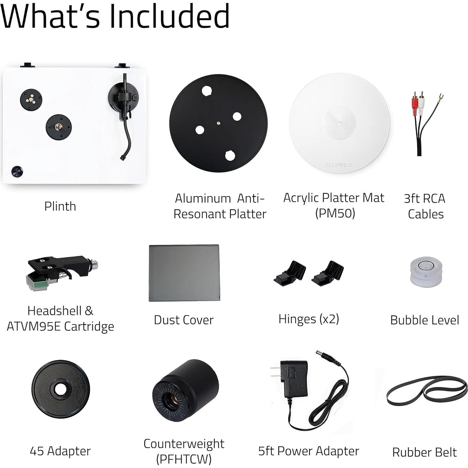 Giradiscos Fluance RT81+ Hi-Fi Blanco Piano con Cartucho VM95E