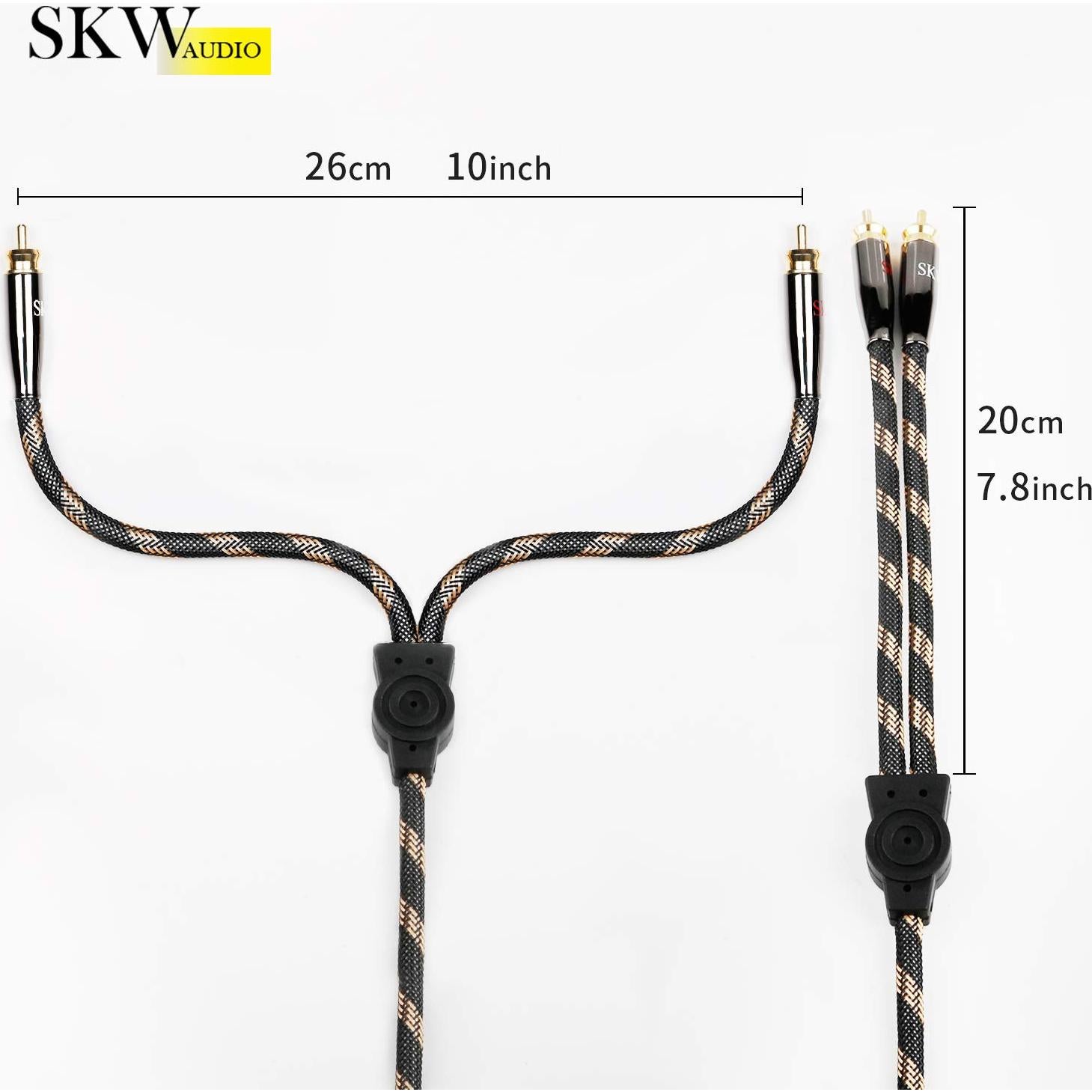 Cable de audio SKW 3.5mm a 2 RCA 1m Cobre Alta Pureza