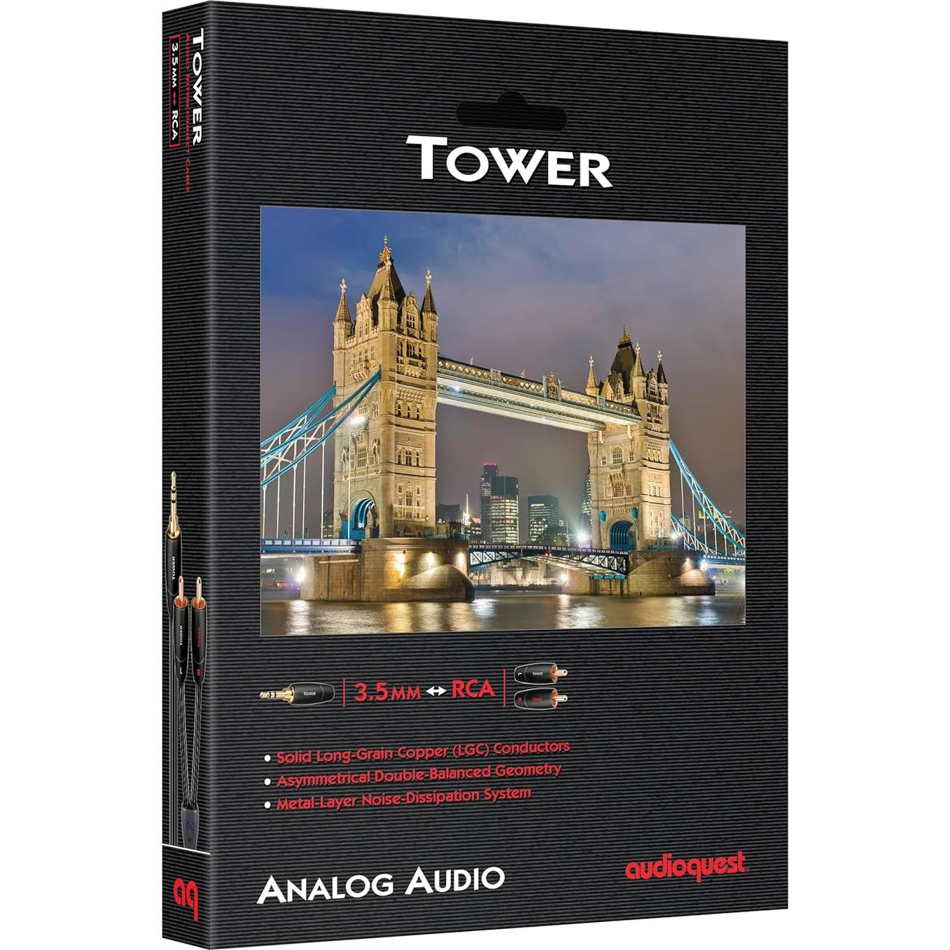 Cable de Audio AudioQuest 3m 3.5mm a 2xRCA Cobre Negro