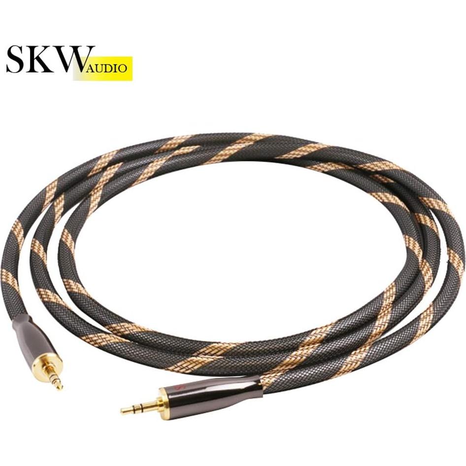 Cable AUX SKW 3.5mm Macho a Macho 1m Trenzado Negro