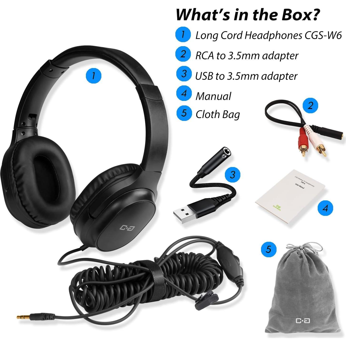 Auriculares con cable ChanGeek W6-A 5.5M para TV y PC