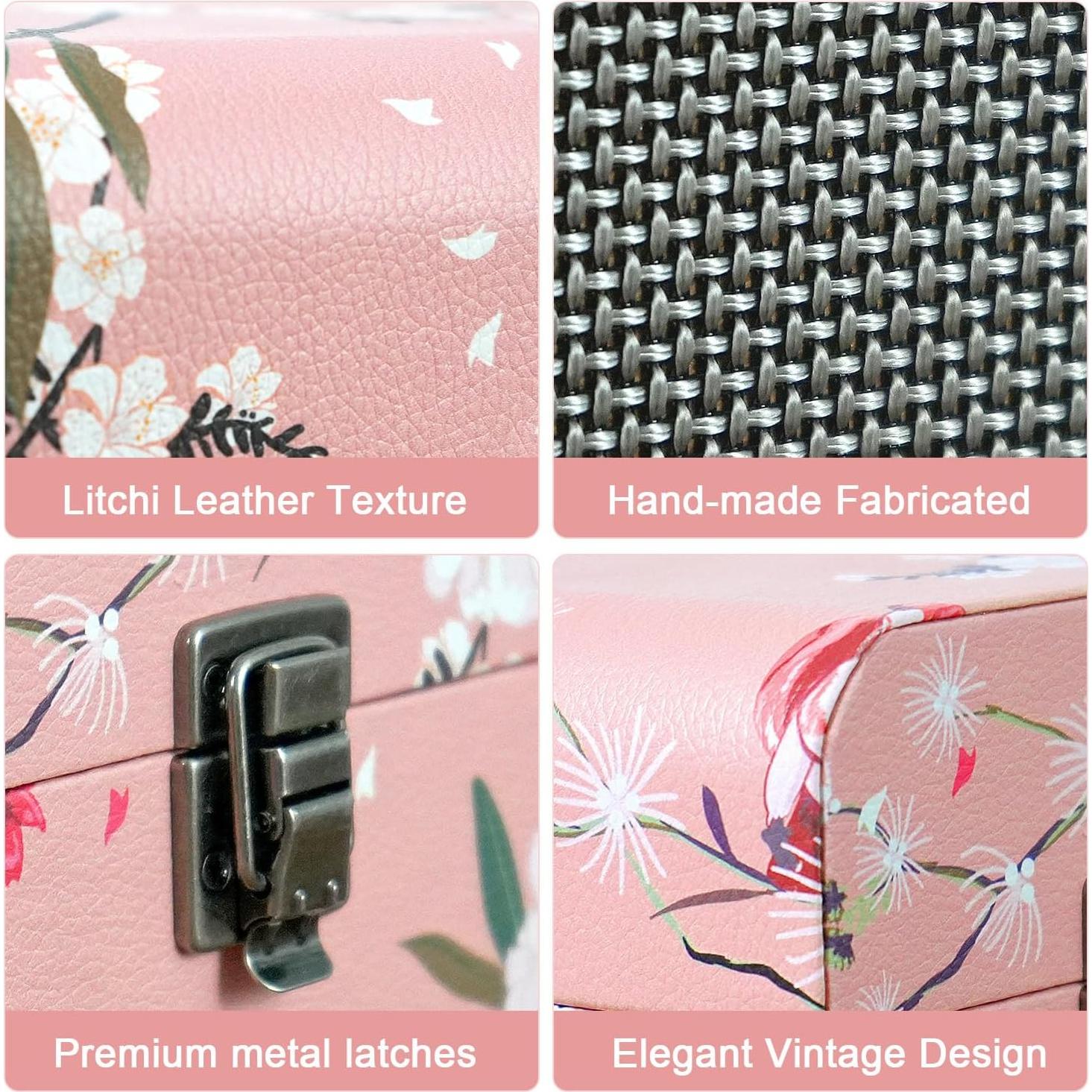 Reproductor de Vinilo Bluetooth DANFI AUDIO TE-012 Rosa Floral