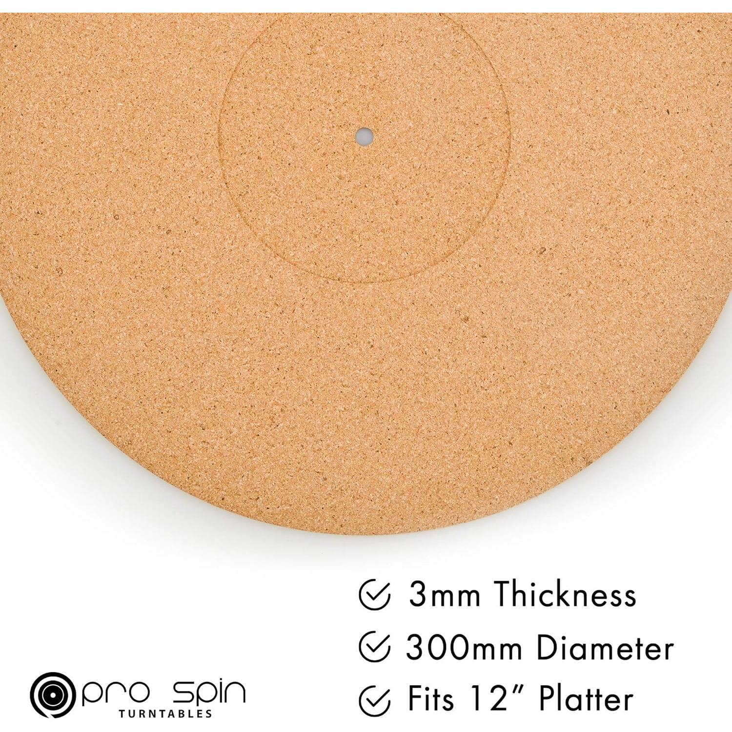 Alfombrilla de tornamesa de corcho PRO SPIN 3mm para vinilos