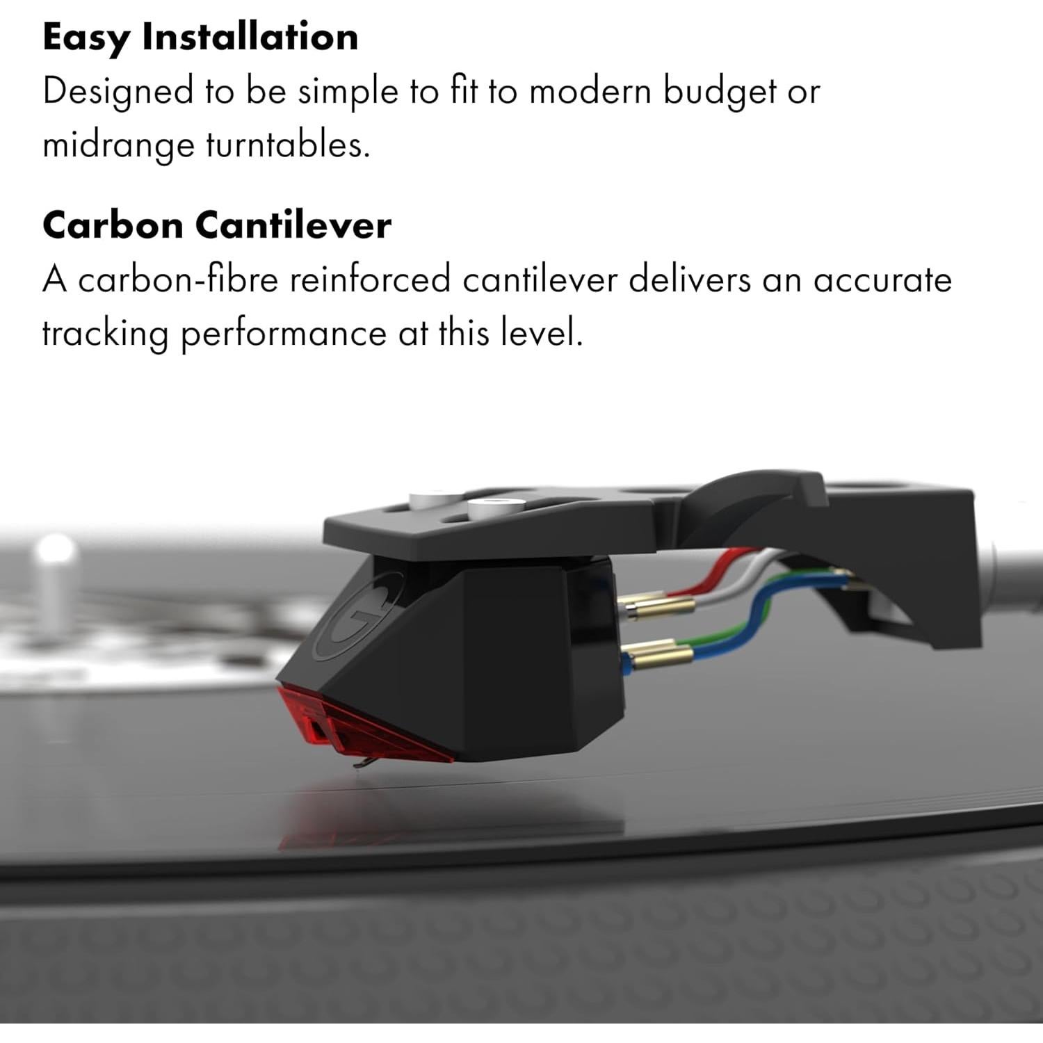 Cartucho de Fono Goldring E1 con Aguja Esférica y Cantilever de Carbono