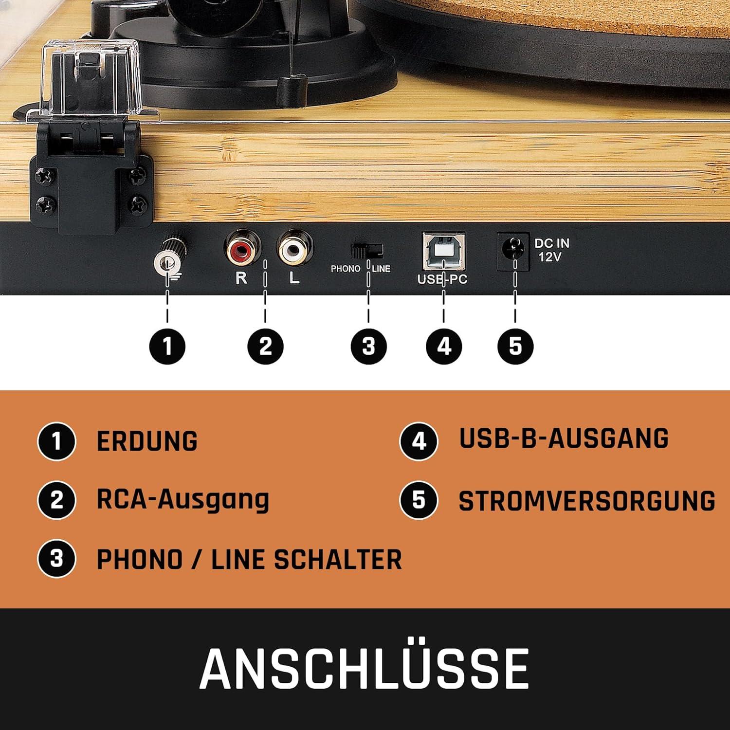 Giradiscos Lenco LBT-335BA en Bambú | Cartucho Ortofon 2M RED