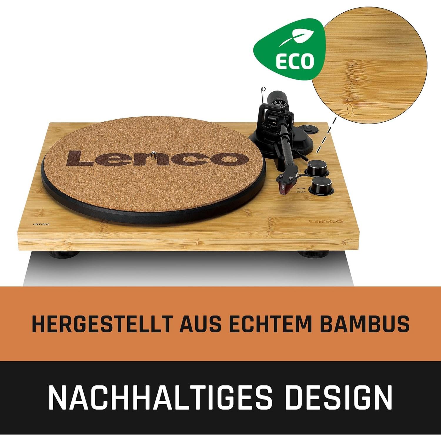 Giradiscos Lenco LBT-335BA en Bambú | Cartucho Ortofon 2M RED