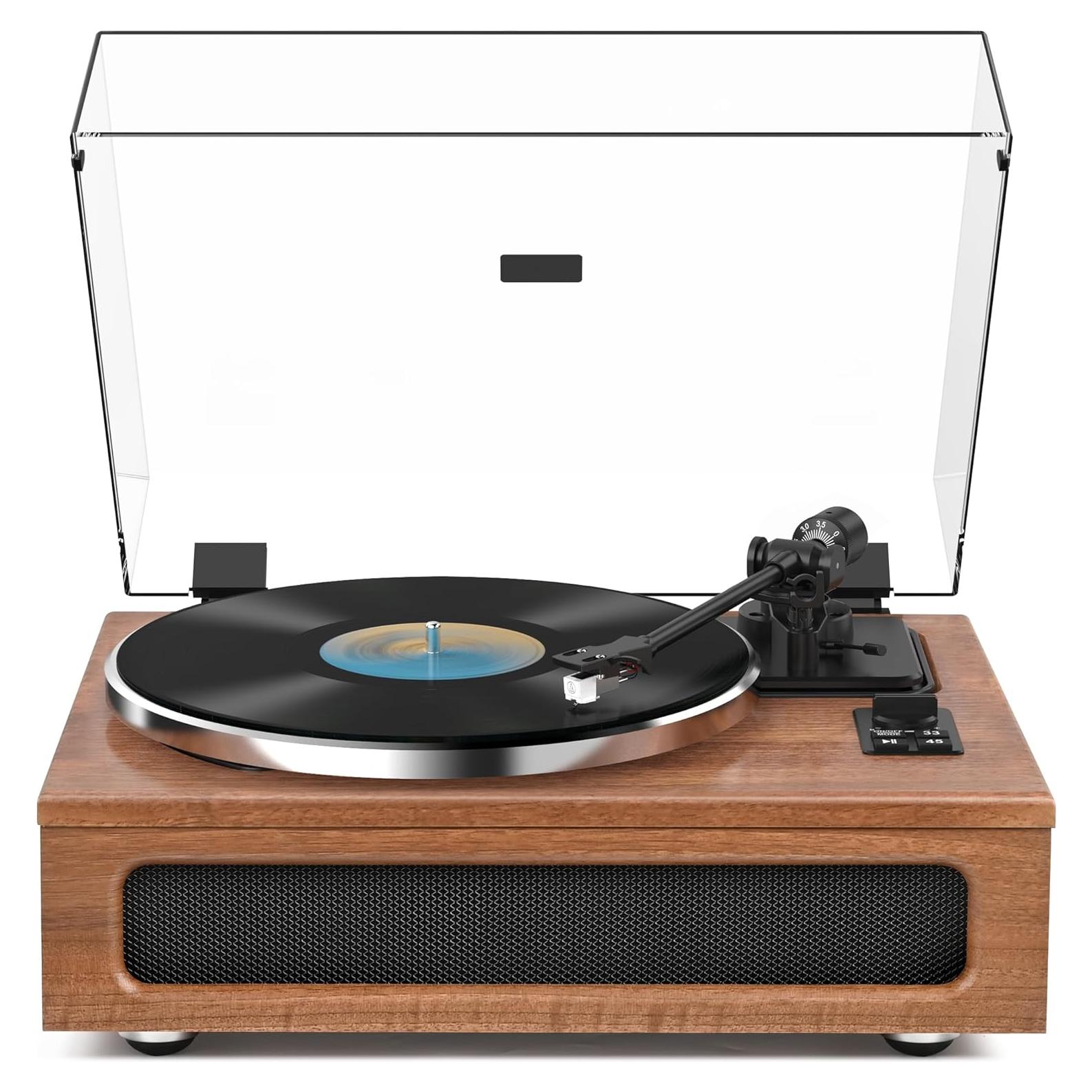 Reproductor de Vinilo WOCKODER HQ-KZ018 Todo-en-Uno Bluetooth