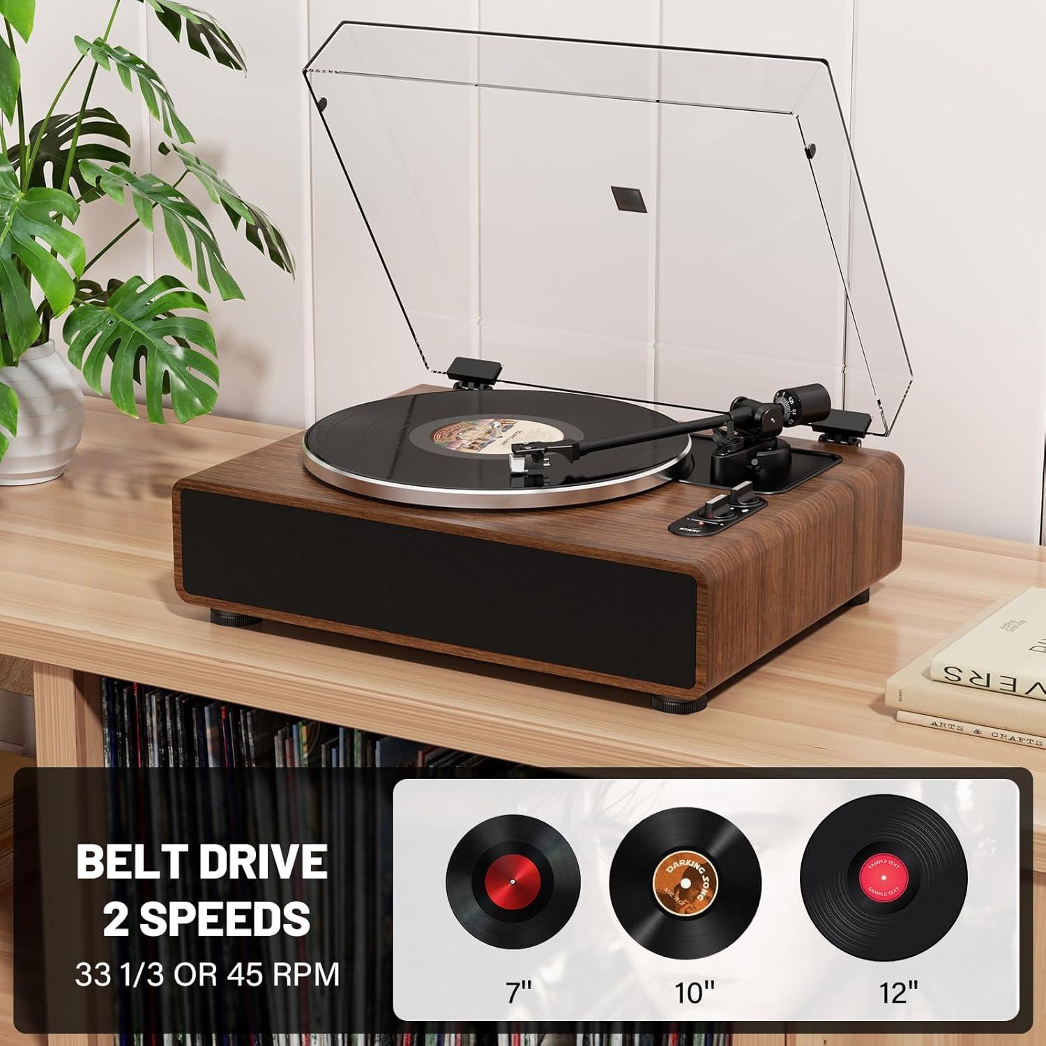 Tocadiscos Bluetooth DIGITNOW con Altavoces Integrados 7.66kg